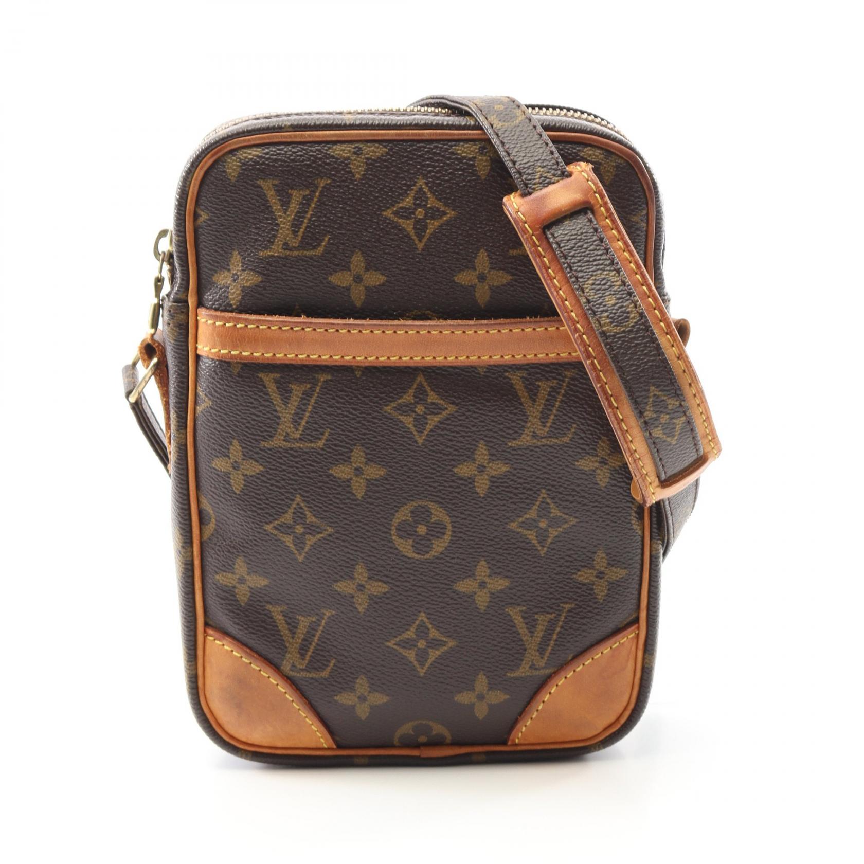 ≪5％OFFクーポン対象＆まとめ買い10%OFF≫ルイ・ヴィトン LOUIS VUITTON ダヌーブ モノグラム ショルダーバッグ バッグ PVCコーティングキャンバス レザー レディース ブラウン系 M45266 【中古】