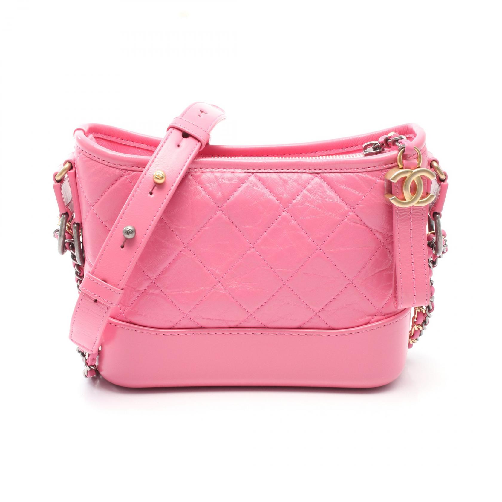 【ポイント5倍｜4/18 0:00～4/20 23:59】シャネル CHANEL ガブリエル ドゥ シャネル スモール ホーボー ショルダーバッグ バッグ レザー レディース ピンク系 A9180 【中古】
