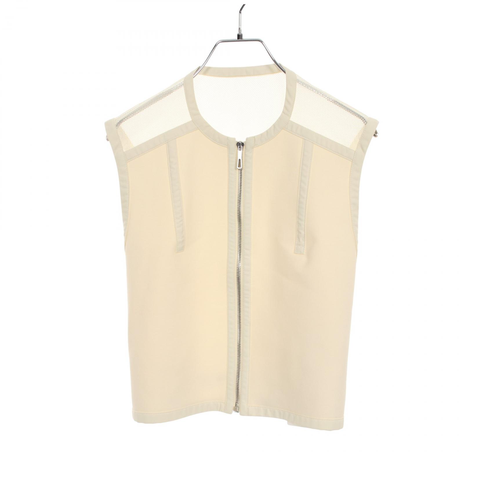 ≪5％OFFクーポン対象＆まとめ買い10%OFF≫エルメス HERMES ベスト 衣料品 トップス ビスコース レディース アイボリー系 3E0216DJ 【中古】