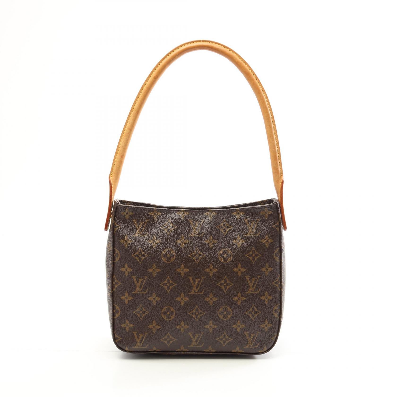 ルイ・ヴィトン LOUIS VUITTON ルーピングMM モノグラム ショルダーバッグ バッグ PVCコーティングキャンバス レザー レディース ブラウン系 M51146 【中古】