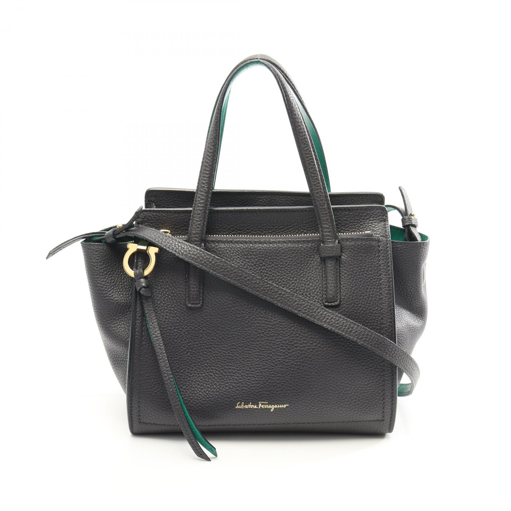 直営店☆Ferragamo☆エレガント♪AMY レザー ロゴ トートバッグ セール】【Salvatore Ferragamo】AMY/トートバッグ【NAVY