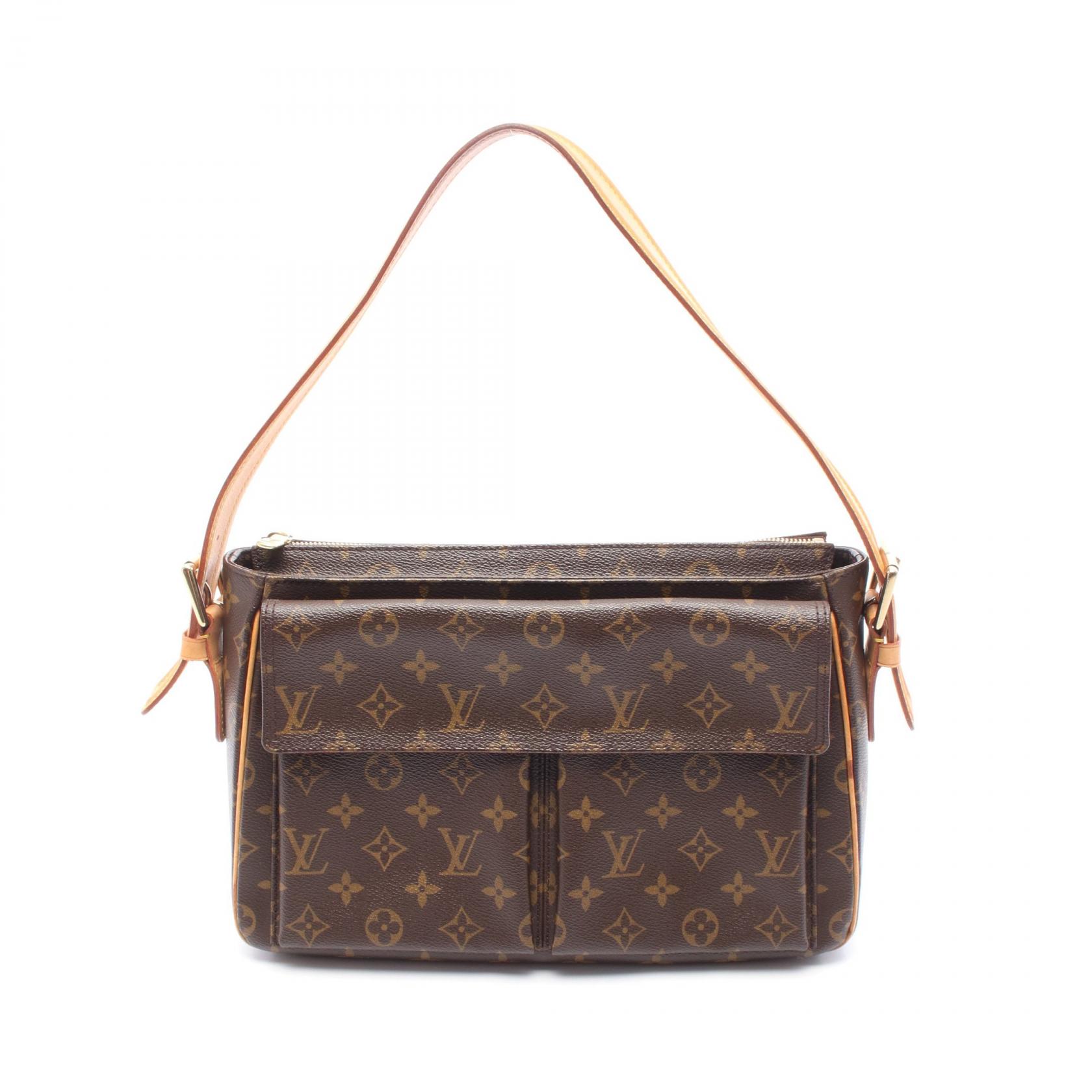 ≪5％OFFクーポン対象＆まとめ買い10%OFF≫ルイ・ヴィトン LOUIS VUITTON ヴィバシテGM モノグラム ショルダーバッグ バッグ PVCコーティングキャンバス レザー レディース ブラウン系 M51163 【中古】
