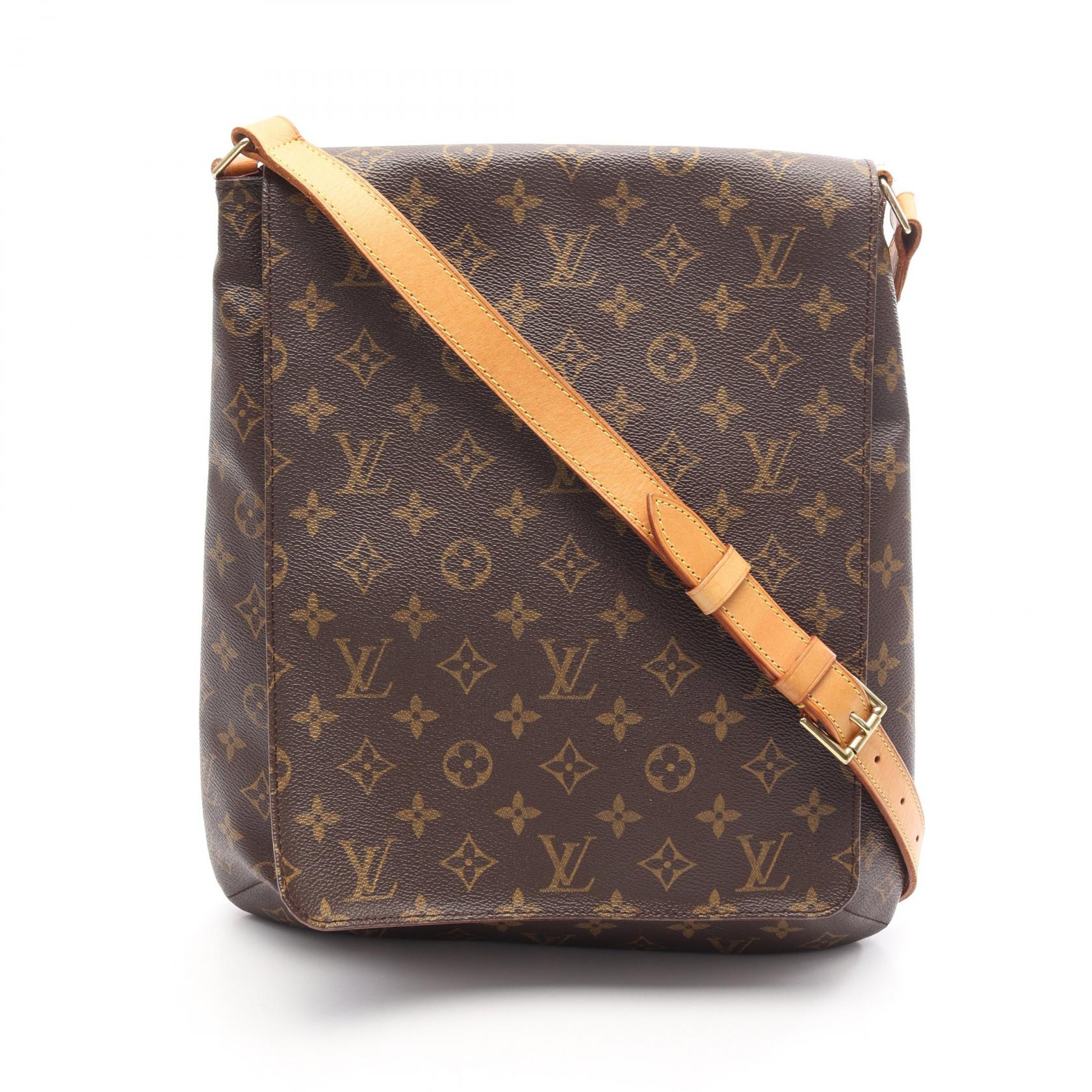 ≪5％OFFクーポン対象＆まとめ買い10%OFF≫ルイ・ヴィトン LOUIS VUITTON ミュゼット モノグラム ショルダーバッグ バッグ PVCコーティングキャンバス レザー レディース ブラウン系 M51256 【中古】