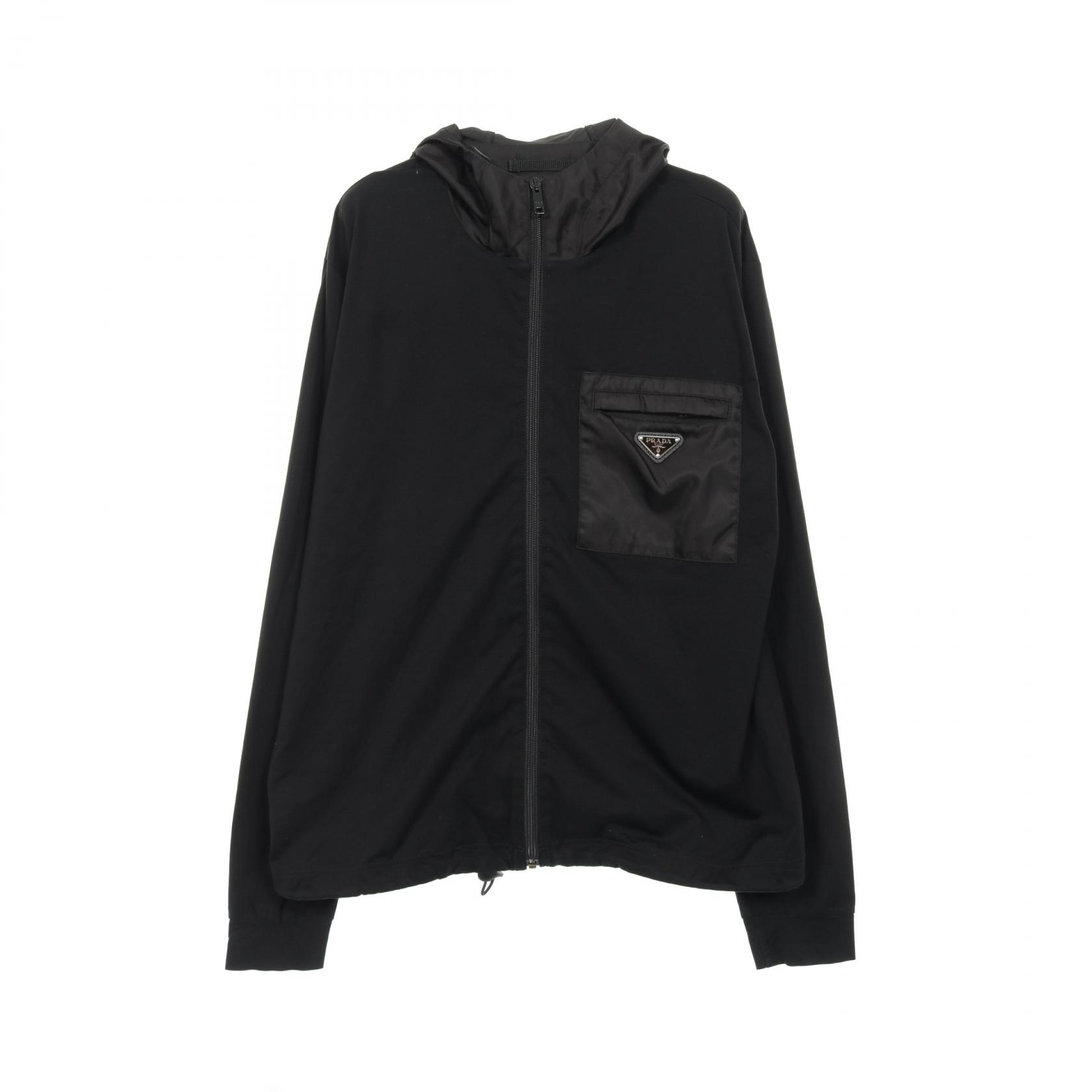 PRADA プラダ ナイロン切り替え ジップ パーカー XL PRADA プラダ ナイロン切り替え ジップ パーカー XL
