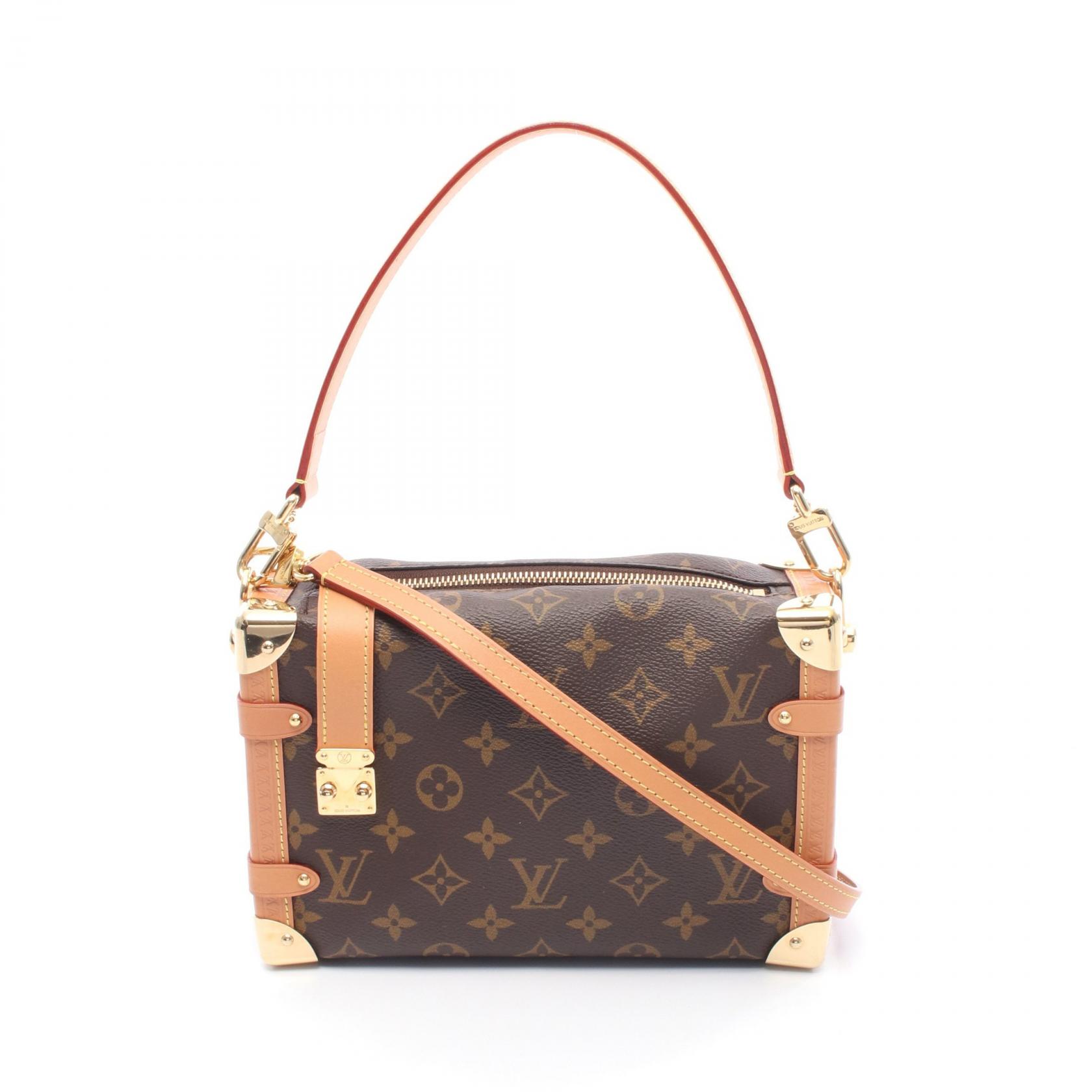ルイ・ヴィトン LOUIS VUITTON サイドトランクMM ハンドバッグ バッグ PVCコーティングキャンバス レザー モノグラム レディース ブラウン系 M46358 【中古】
