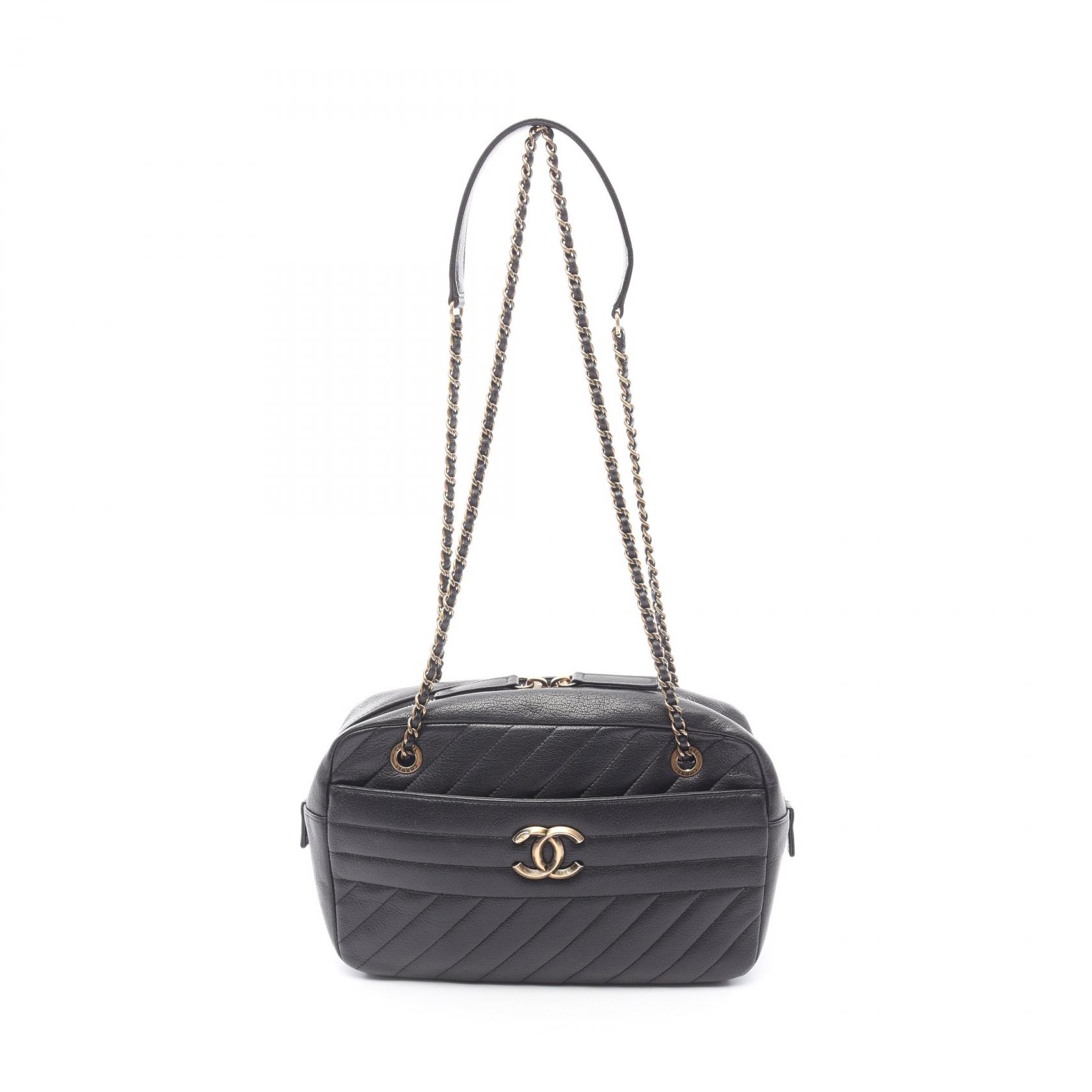 【ポイント5倍｜4/18 0:00～4/20 23:59】シャネル CHANEL ココマーク ショルダーバッグ バッグ レザー レディース ブラック系 【中古】