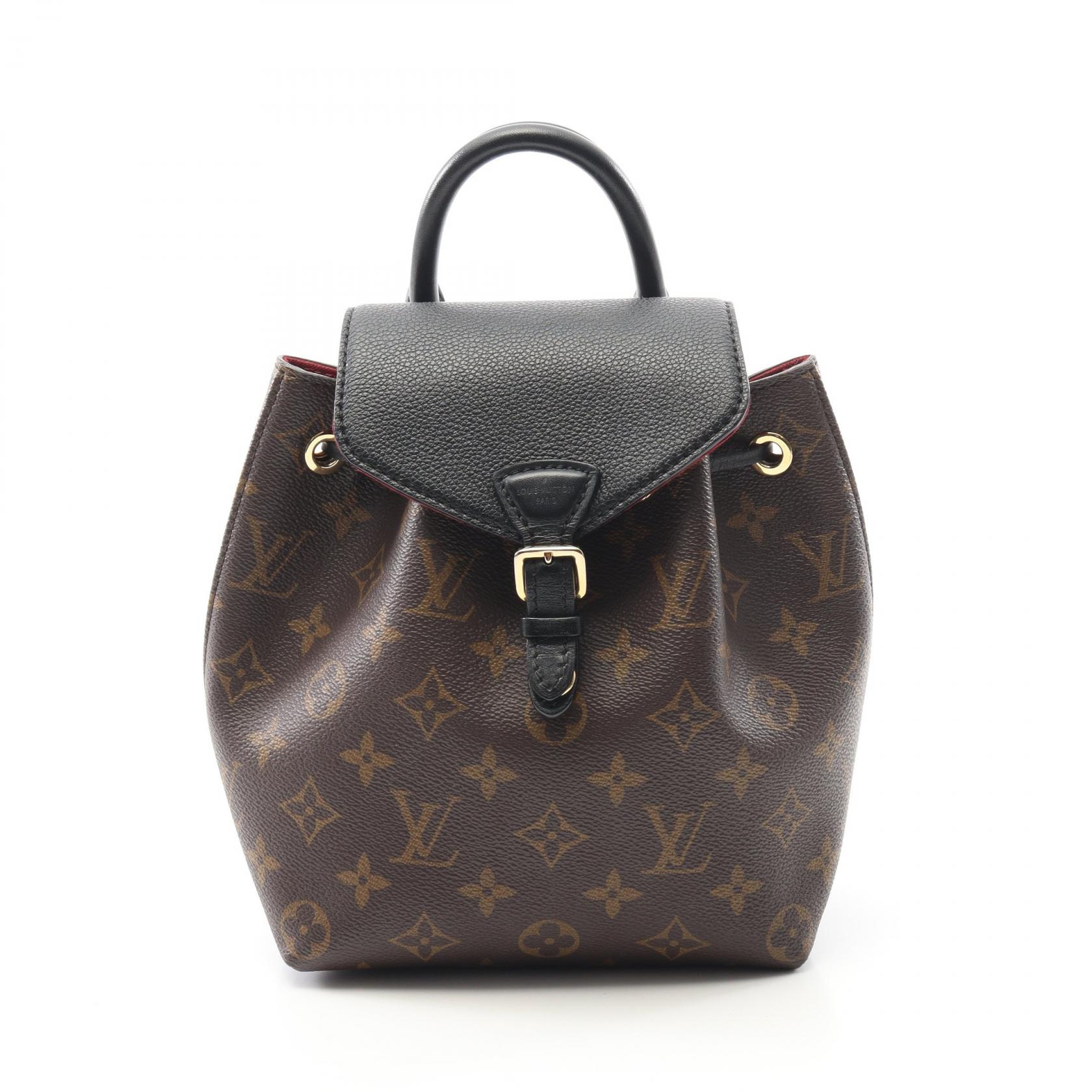 【3万円OFFクーポン対象】ルイ・ヴィトン LOUIS VUITTON モンスリ NM BB リュックサック バックパック バッグ PVCコーティングキャンバス レザー モノグラム レディース ブラウン系 / ブラック系 M45516 【中古】