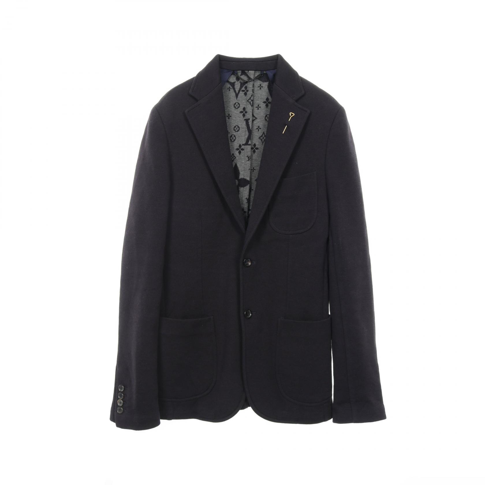 ルイ・ヴィトン LOUIS VUITTON テーラードジャケット 衣料品 アウター ウール コットン メンズ ネイビー系 RM221Q ZLZ HKJ40E 【中古】｜BRANDOFF TOKYO
