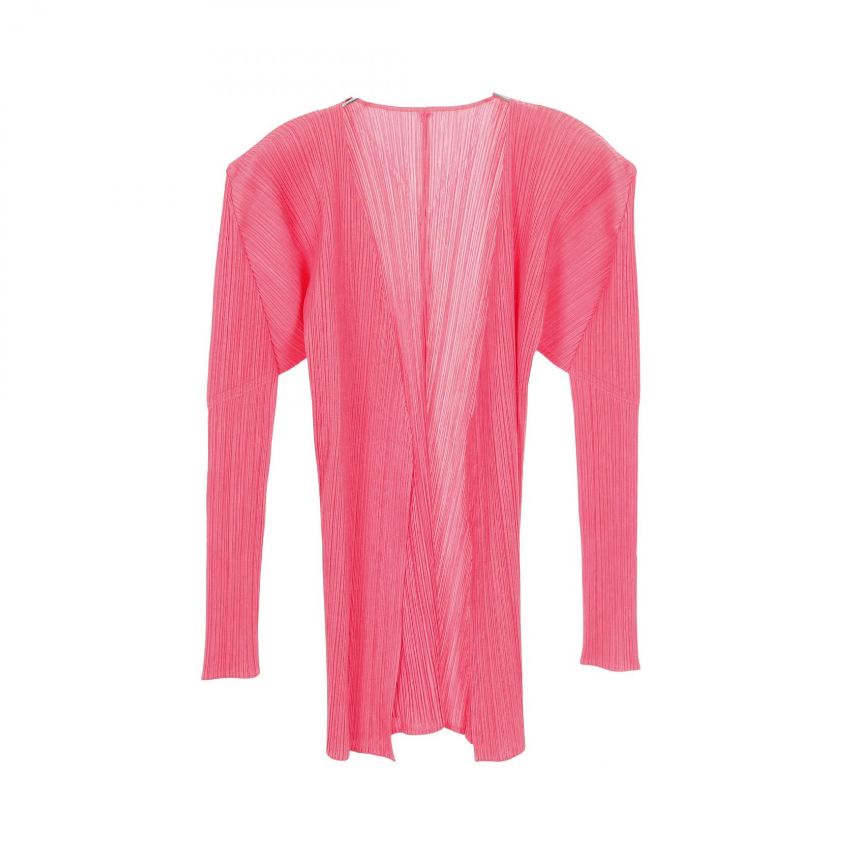 PLEATS PLAISIR プリーツカーディガン ピンク　サイズ3 PLEATS PLEASE ISSEY MIYAKE - プリーツプリーズ イッセイミヤケ