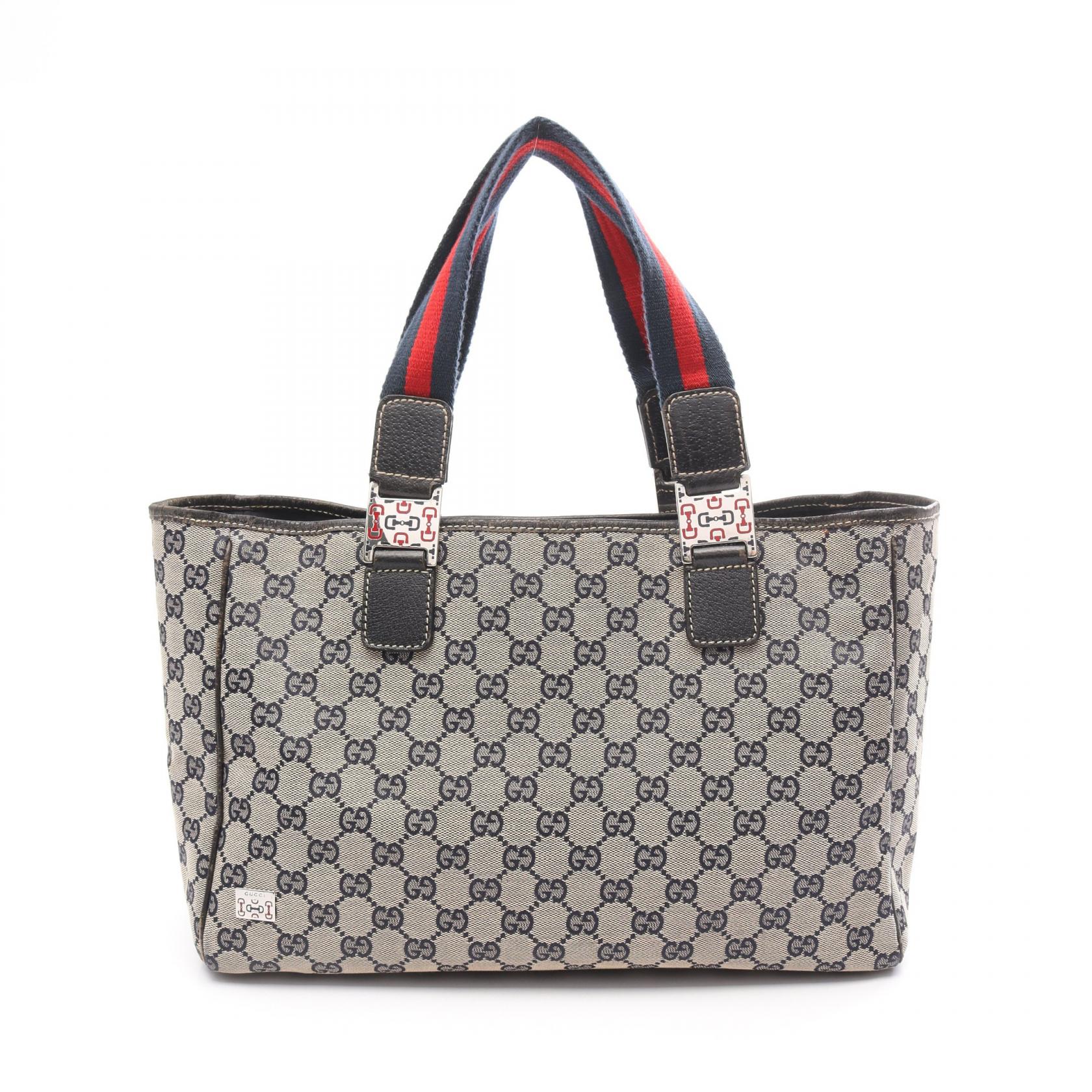 極美品　GUCCI　グッチ　トートバッグ　シェリーライン　キャンバス　レザー 美品 GUCCI グッチ シェリーライン トートバッグ