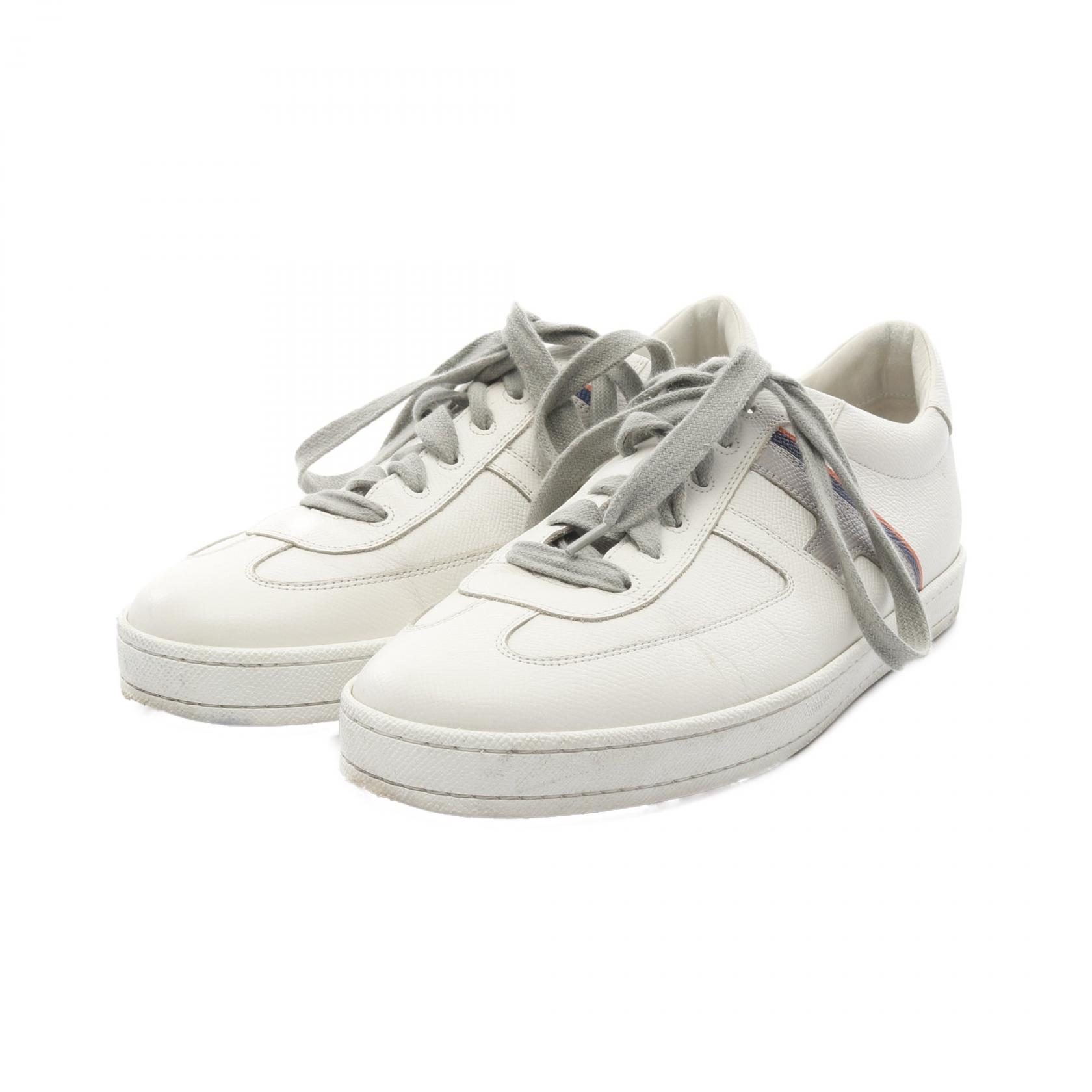 【ポイント5倍｜4/18 0:00～4/20 23:59】エルメス HERMES ブーメラン スニーカー 靴 レザー メンズ ホワイト系 / グレー系 【中古】