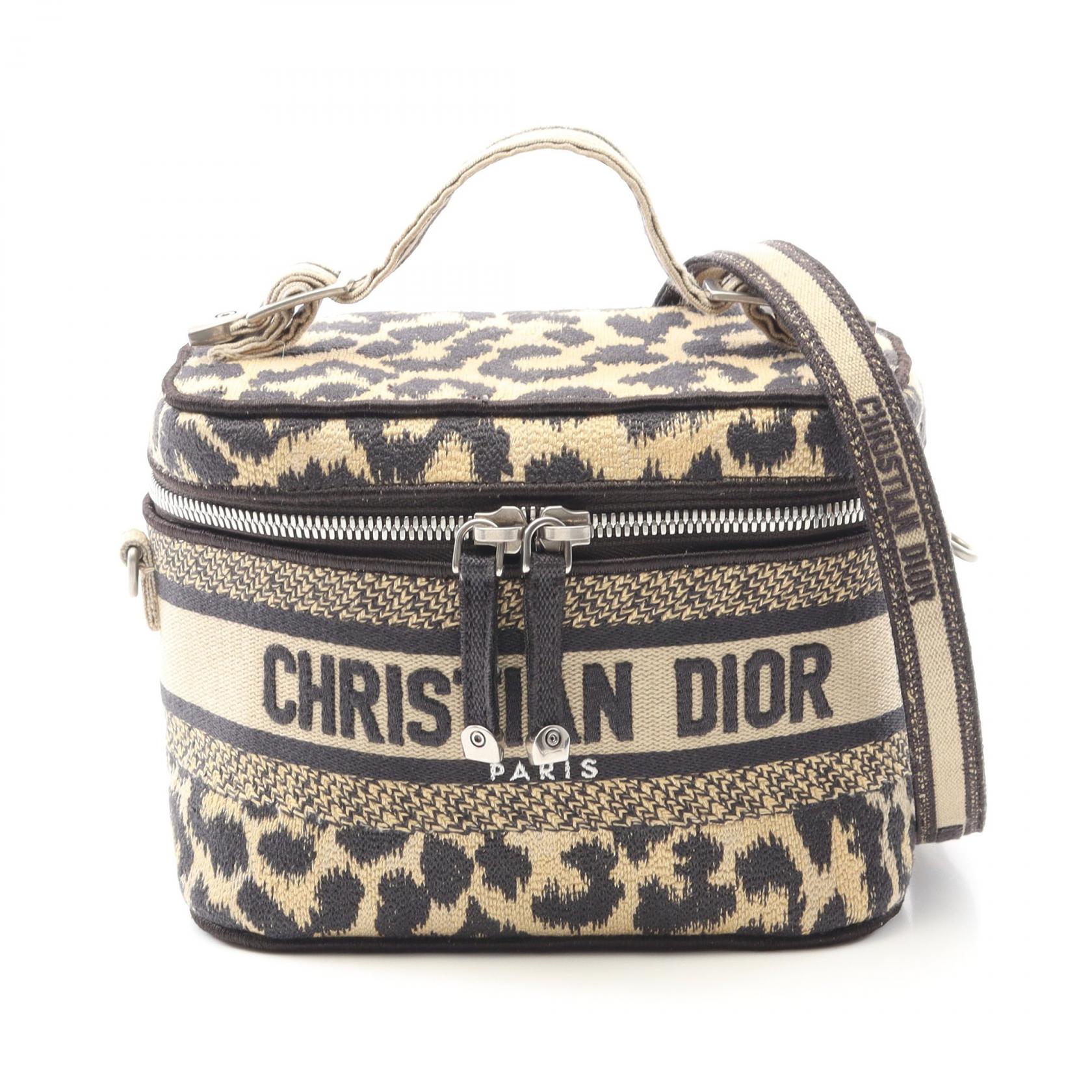 ≪5％OFFクーポン対象＆まとめ買い10%OFF≫ディオール Dior DIORTRAVEL スモール ヴァニティ ハンドバッグ バッグ キャンバス レディース ベージュ系 / ブラック系 【中古】 110,500円