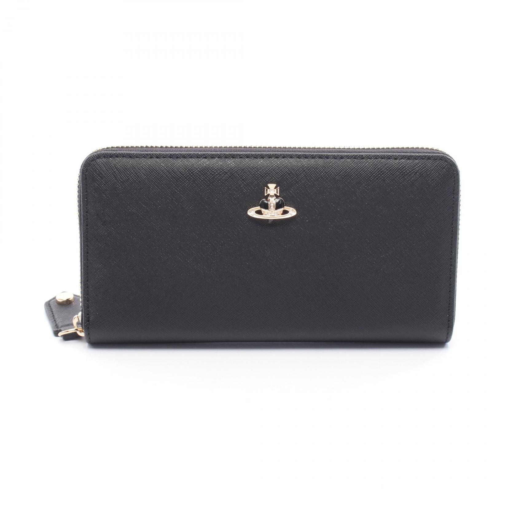 ≪5％OFFクーポン対象＆まとめ買い10%OFF≫ヴィヴィアンウエストウッド Vivienne Westwood CLASSIC ZIP ROUND WALLET オーブ ラウンド財布 財布 サフィアーノレザー レディース ブラック系 51050023L0040N401 【新品】