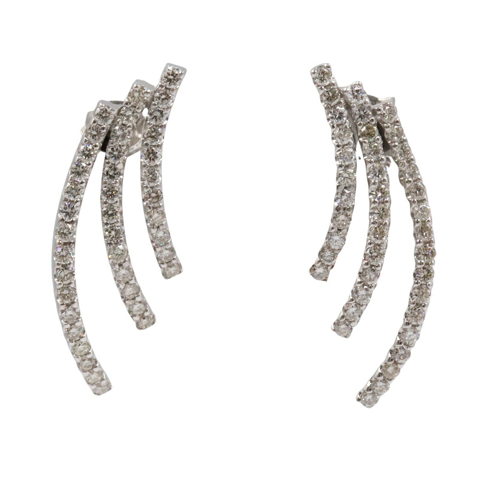 【1万円OFFクーポン対象】ジュエリー JEWELRY ダイヤモンド ピアス ピアス ジュエリー ダイヤモンド K18WG（ホワイトゴールド） K14WG レディース クリア系 ﾀﾞｲﾔ 5.3g 【中古】