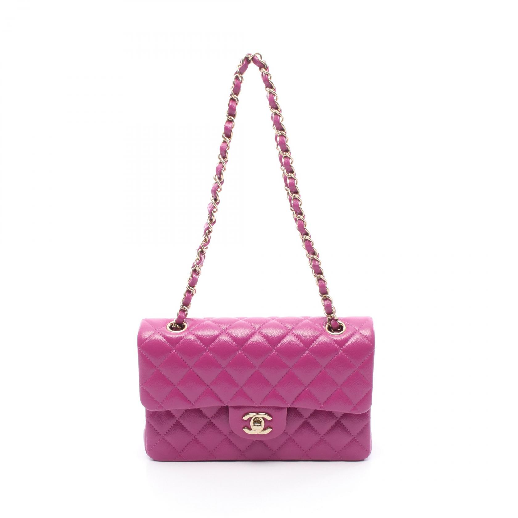 シャネル CHANEL マトラッセ Wフラップ ショルダーバッグ バッグ カーフ（牛革） レディース ピンク系 【中古】