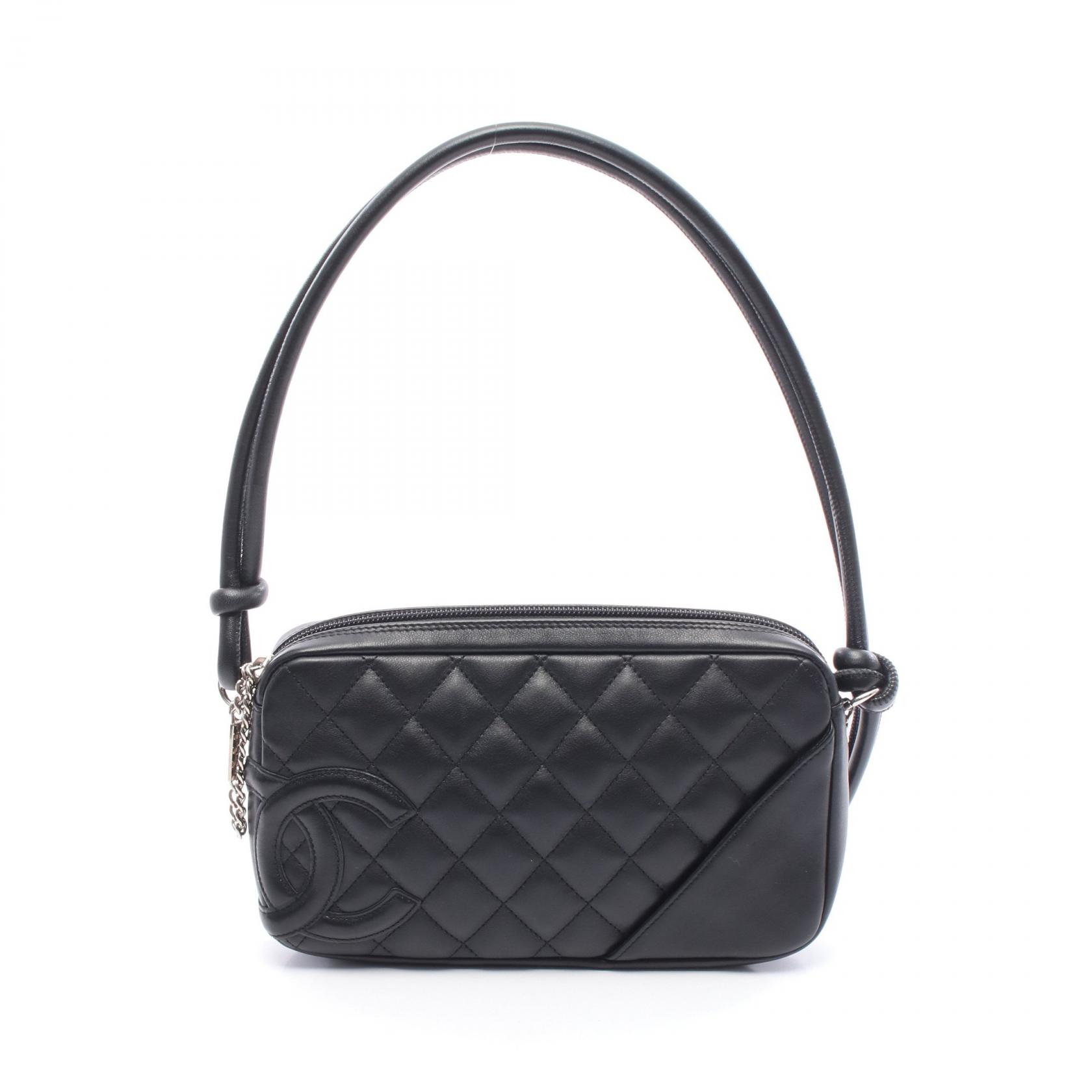 シャネル CHANEL カンボンライン ハンドバッグ バッグ レザー レディース ブラック系 【中古】