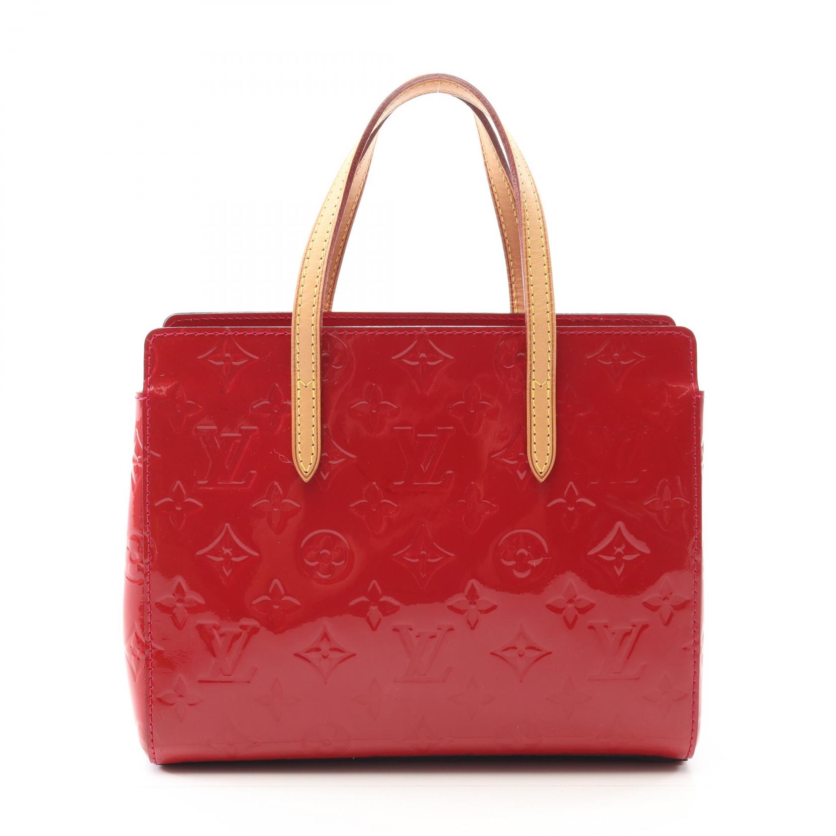 ≪5％OFFクーポン対象＆まとめ買い10%OFF≫ルイ・ヴィトン LOUIS VUITTON カタリーナBB ハンドバッグ バッグ レザー ヴェルニ レディース レッド系 M90016 【中古】
