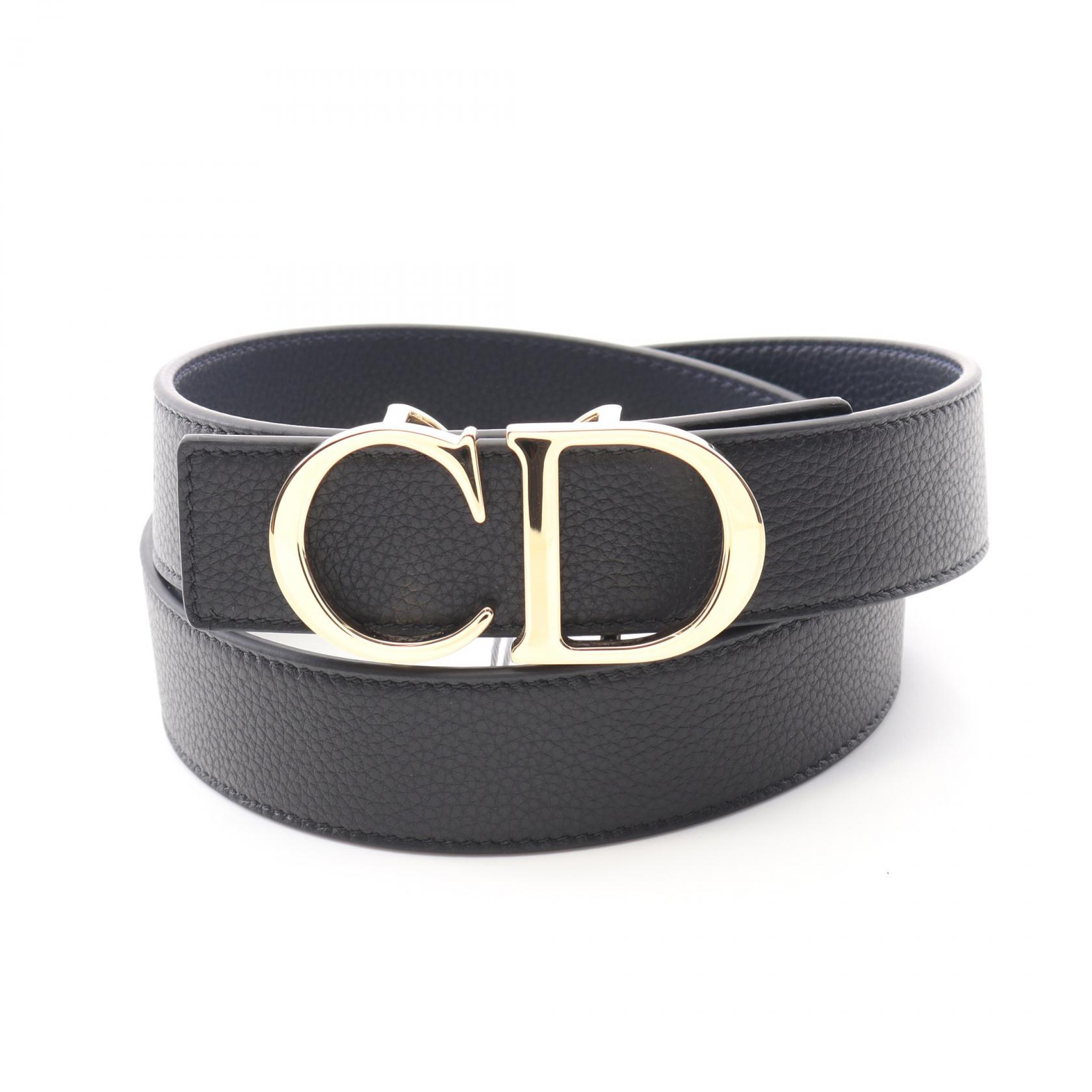 【5千円OFFクーポン対象】ディオール Dior CDロゴ ベルト 衣料品 レザー メンズ ブラック系 / ネイビー系 4353ORTAMH16Q85 【新品】