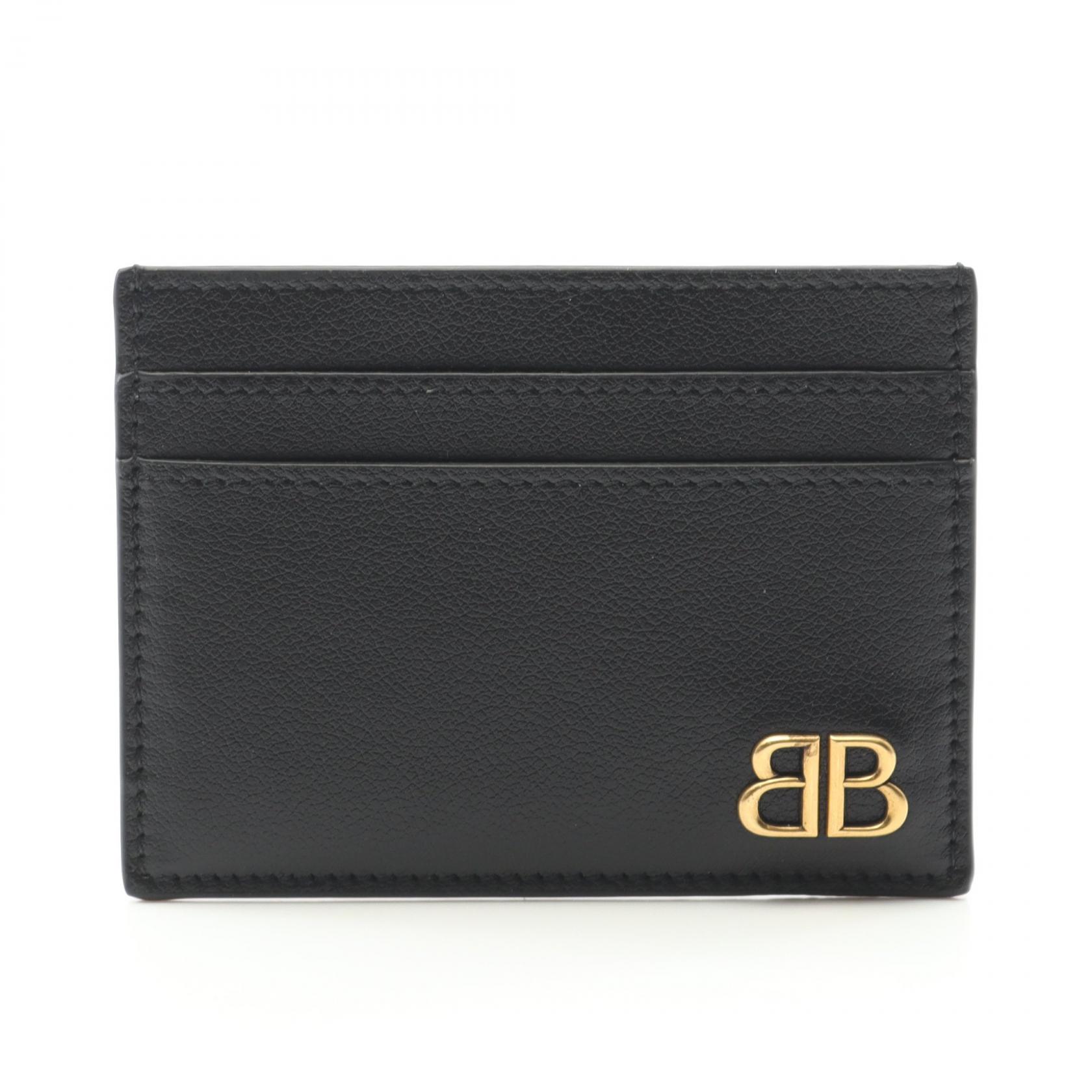 【ポイント5倍｜4/18 0:00～4/20 23:59】バレンシアガ BALENCIAGA MONACO モナコ カードケース アクセサリー レザー メンズ ブラック系 7665472ABXL1000 【新品】