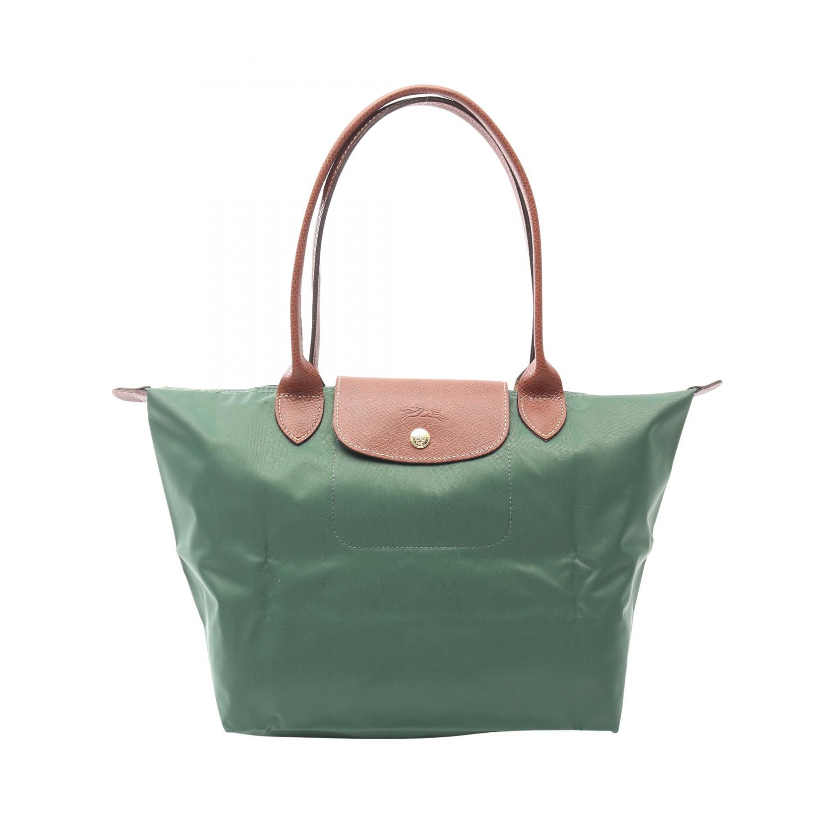 ≪5％OFFクーポン対象＆まとめ買い10%OFF≫ロンシャン Longchamp LE PLIAGE ORIGINAL M ル プリアージュ オリジナル M トートバッグ バッグ キャンバス レザー レディース グリーン系 / ブラウン系 L2605089P95 【新品】