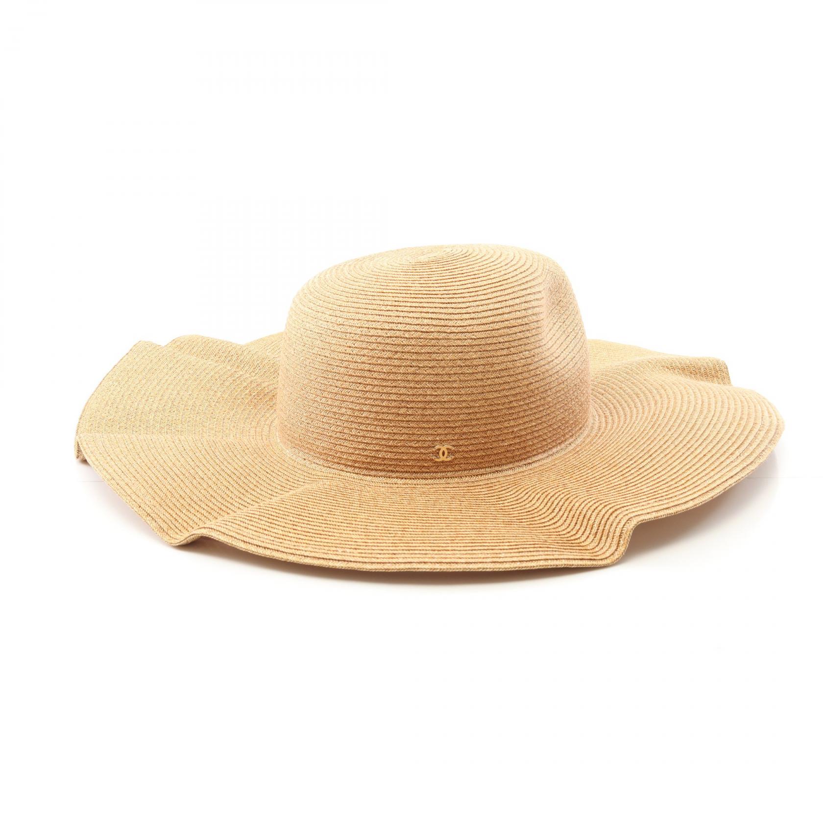 楽天市場】CHANEL シャネル ココマーク ハット 帽子 つば広 コットン