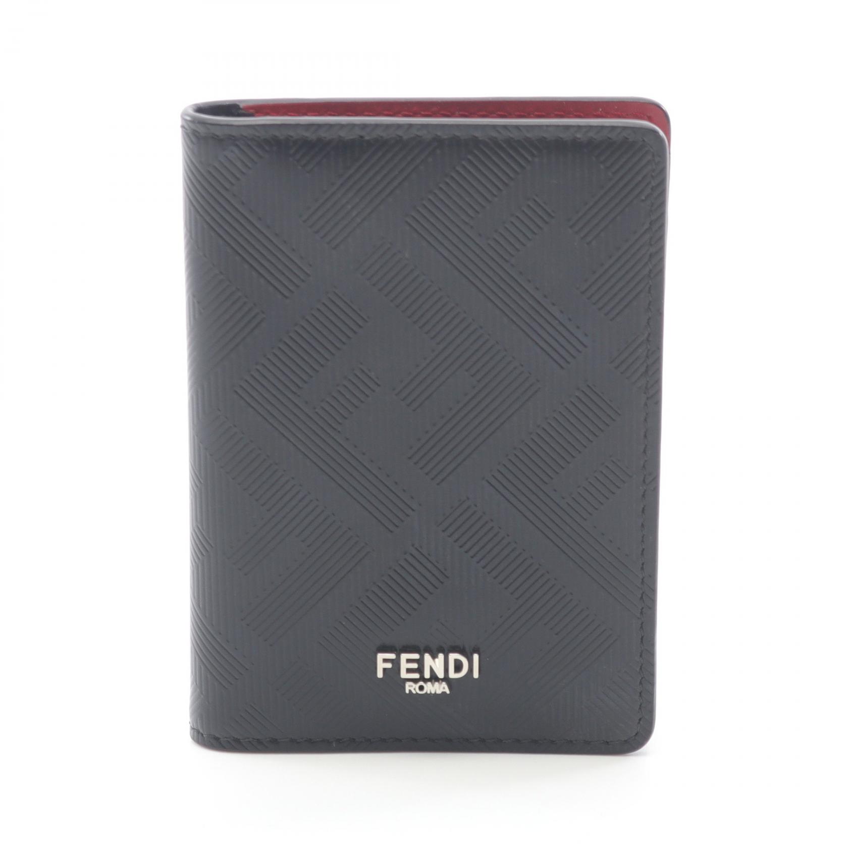 フェンディ FENDI シャドー カードケース アクセサリー レザー メンズ ブラック系 7M0349AJF4F19KP 【新品】 2101219120928_1.jpg