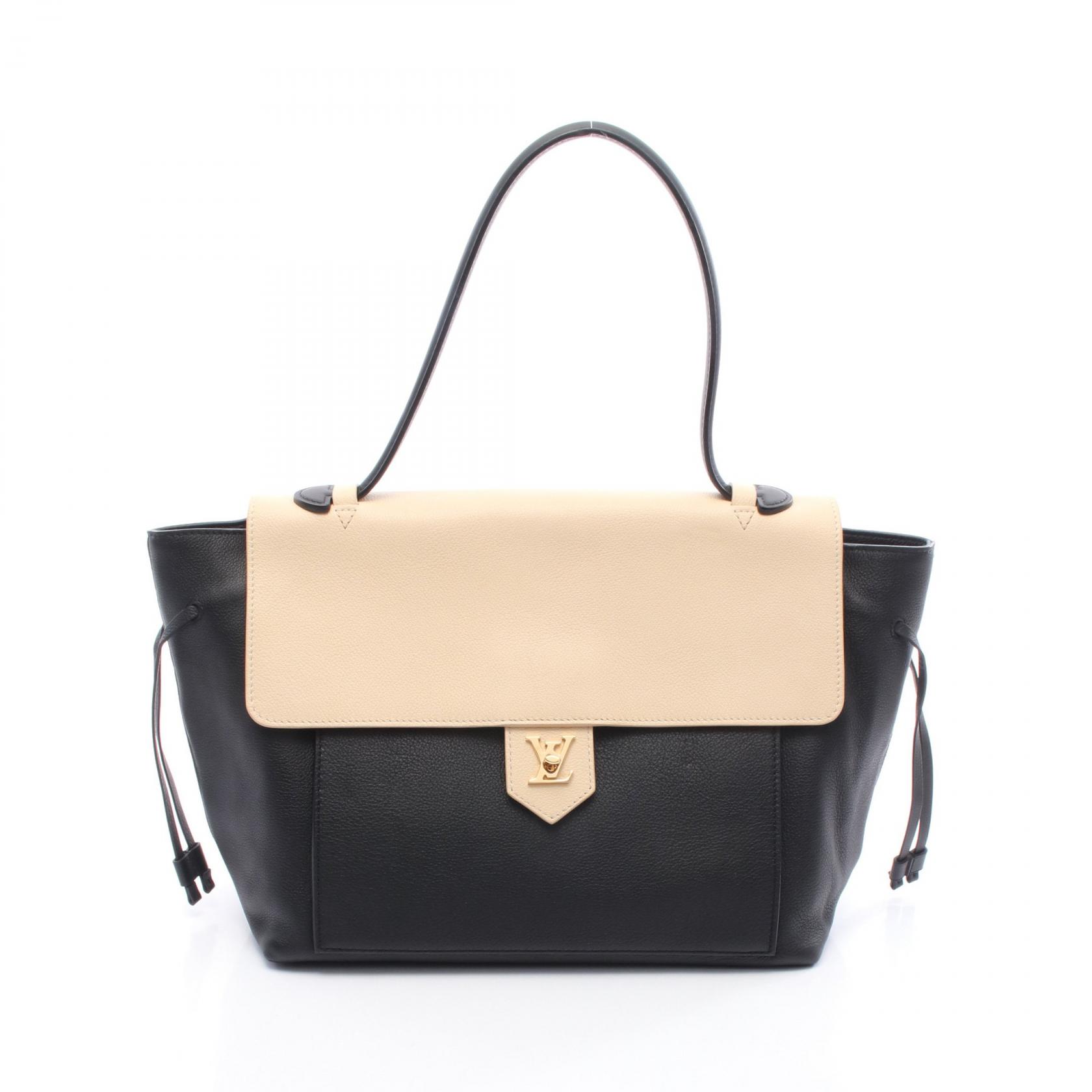≪5％OFFクーポン対象＆まとめ買い10%OFF≫ルイ・ヴィトン LOUIS VUITTON ロックミーMM ハンドバッグ バッグ レザー レディース ブラック系 / アイボリー系 M50191 【中古】