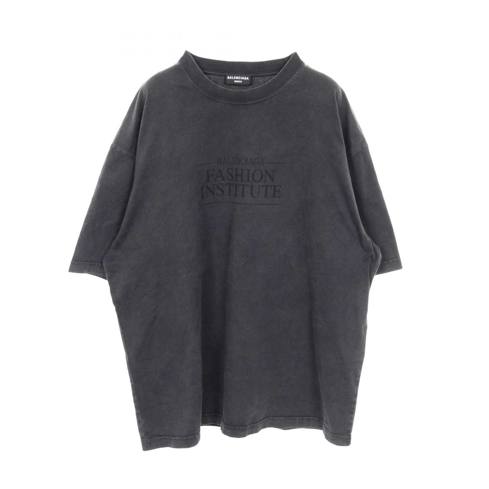 ≪5％OFFクーポン対象＆まとめ買い10%OFF≫バレンシアガ BALENCIAGA FASHION INSTITUTE カットソー 衣料品 トップス コットン メンズ レディース グレー系 【中古】