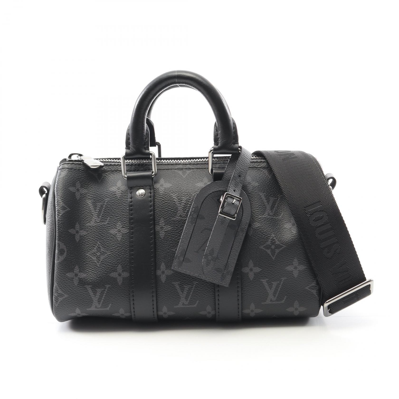【ポイント5倍｜4/18 0:00～4/20 23:59】ルイ・ヴィトン LOUIS VUITTON キーポル バンドリエール 25 ハンドバッグ バッグ PVCコーティングキャンバス レザー モノグラム・エクリプスリバース メンズ ブラック系 / グレー系 M46271 【中古】