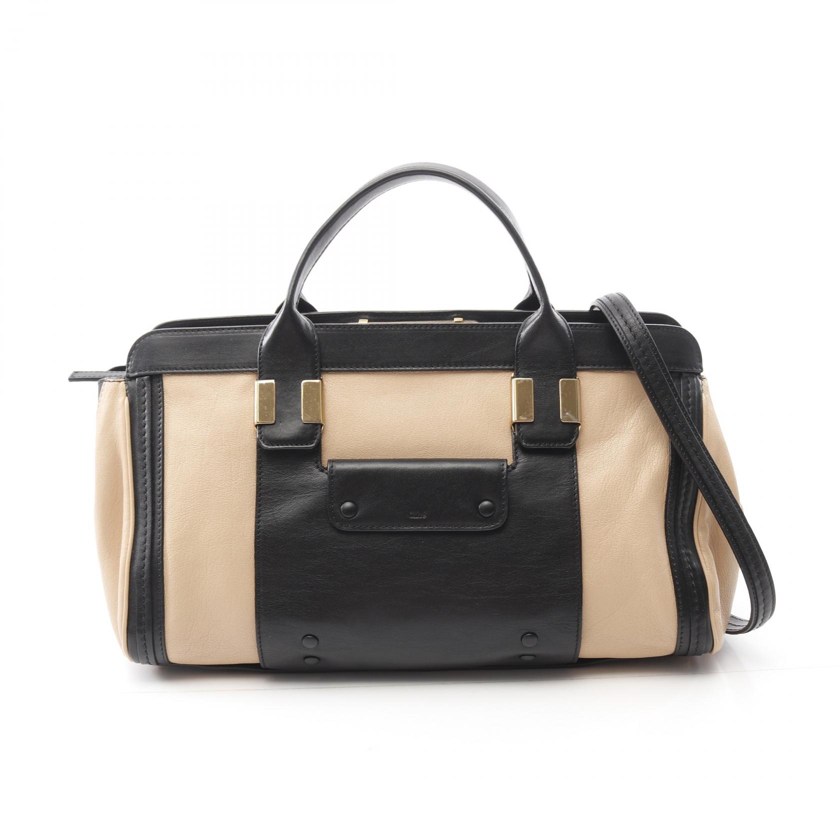 クロエ Chloe ALICE アリス ハンドバッグ バッグ レザー レディース ベージュ系 / ブラック系 【中古】｜BRANDOFF TOKYO