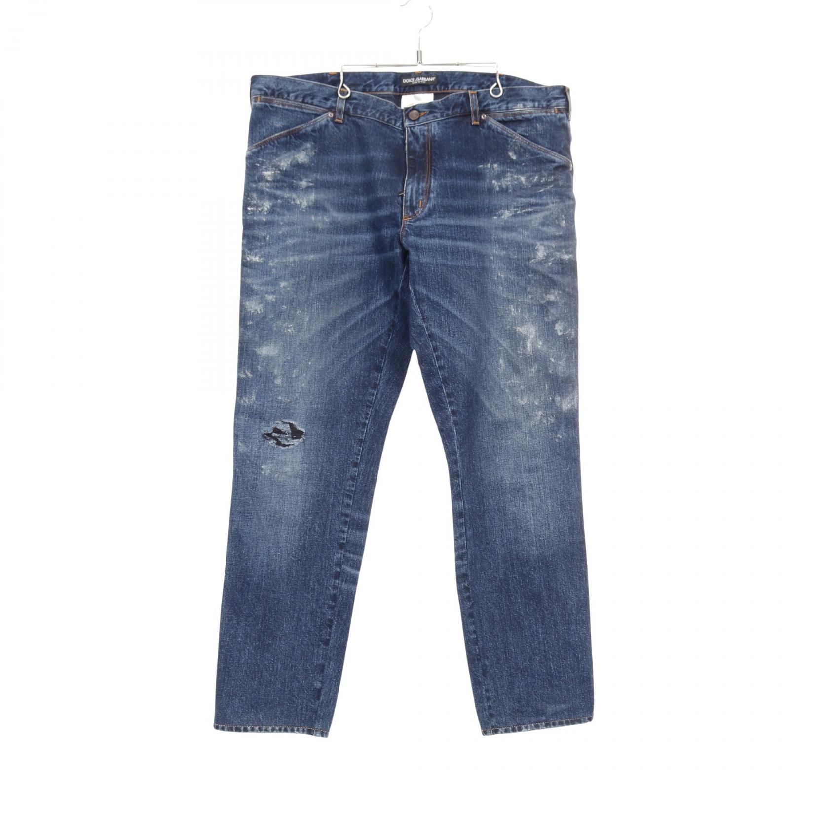 ≪5％OFFクーポン対象＆まとめ買い10%OFF≫ドルチェアンドガッバーナ DOLCE & GABBANA デニムパンツ 衣料品 ボトムス コットン メンズ ネイビー系 G39FLP 【中古】