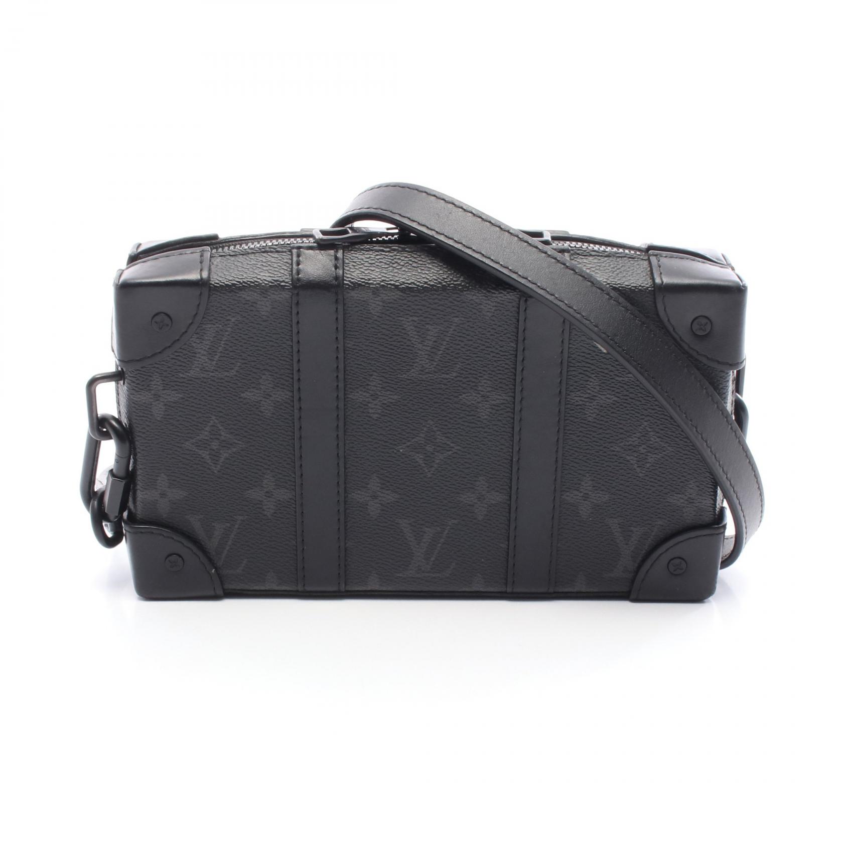 ≪5％OFFクーポン対象＆まとめ買い10%OFF≫ルイ・ヴィトン LOUIS VUITTON ソフトトランク ウォレット ショルダーバッグ バッグ PVCコーティングキャンバス レザー モノグラム・エクリプス メンズ ブラック系 M69838 【中古】