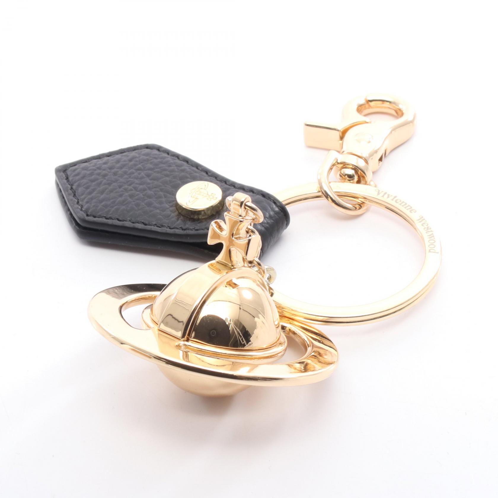 ヴィヴィアンウエストウッド Vivienne Westwood オーブ キーホルダー アクセサリー レザー GP メンズ レディース ゴールド系 / ブラック系 8203011KUOM0014N403 【新品】