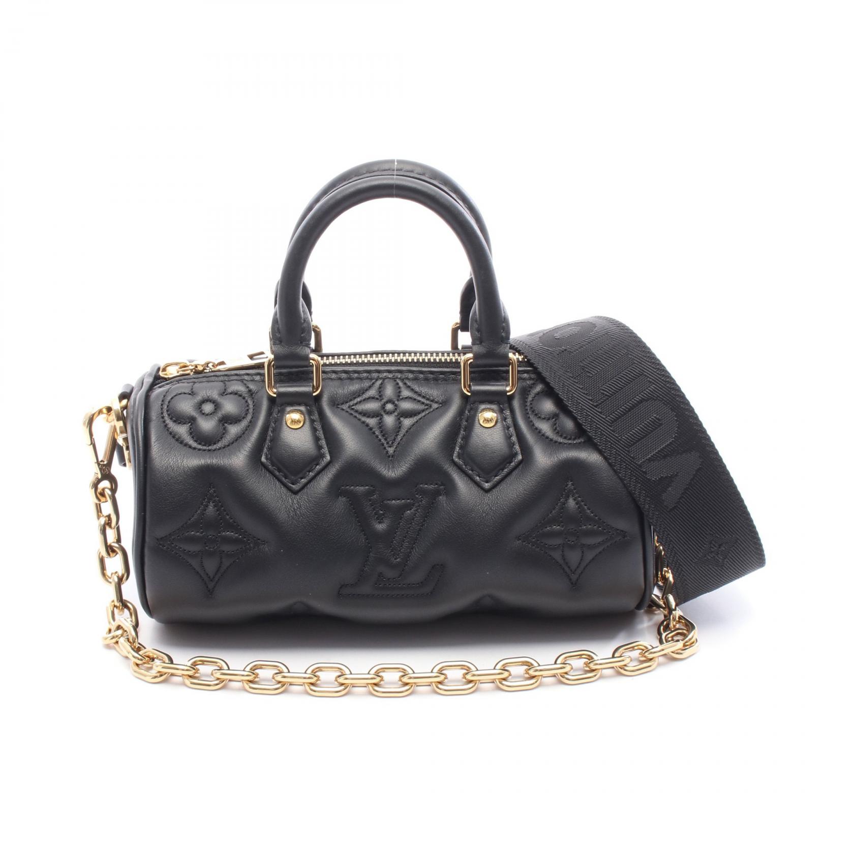 【ポイント5倍｜4/18 0:00～4/20 23:59】ルイ・ヴィトン LOUIS VUITTON パピヨン BB バブルグラム ハンドバッグ バッグ レザー レディース ブラック系 M59800 【中古】
