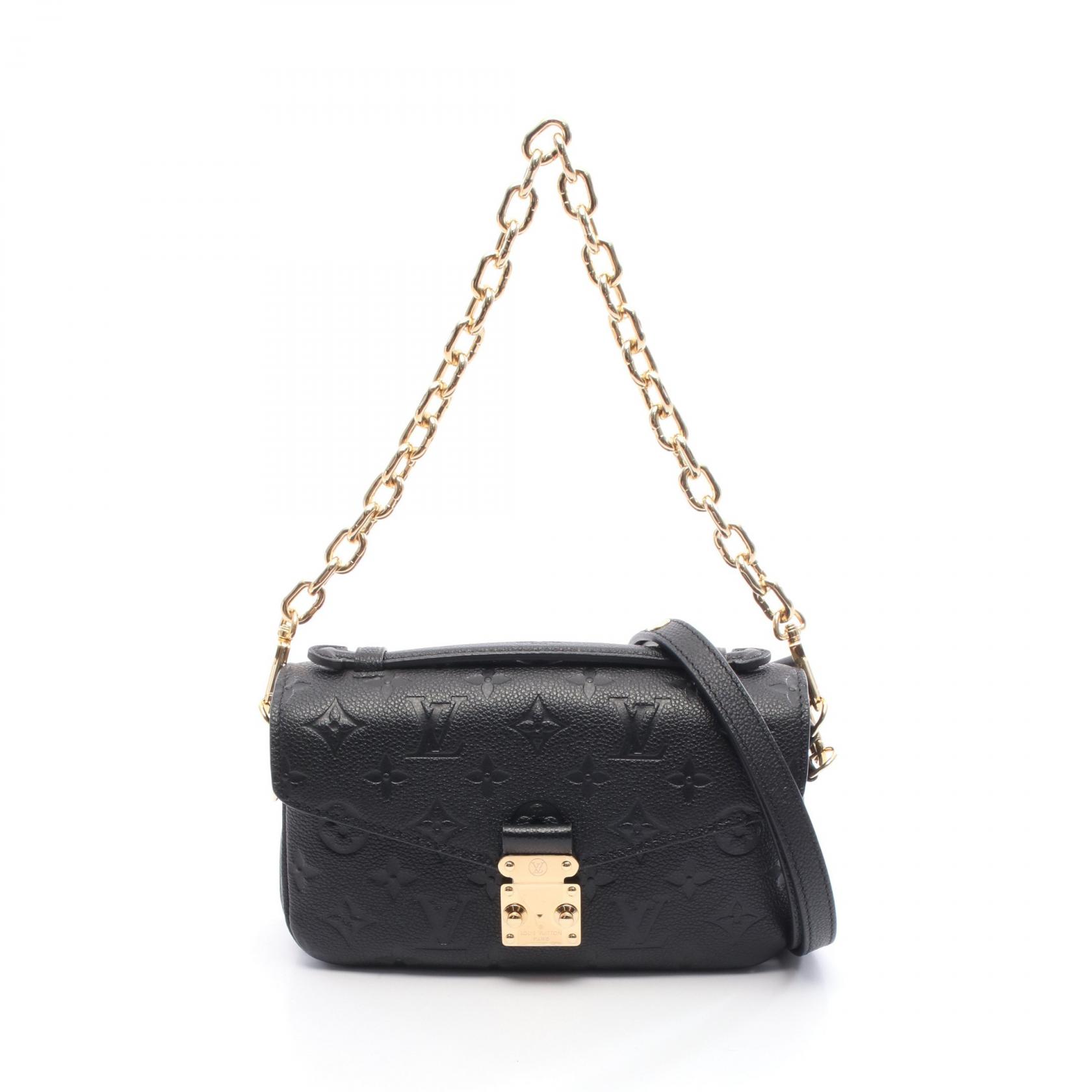 ≪5％OFFクーポン対象＆まとめ買い10%OFF≫ルイ・ヴィトン LOUIS VUITTON ポシェットメティス East West ハンドバッグ バッグ レザー モノグラム・アンプラント レディース ブラック系 M46595 【中古】 231,000円