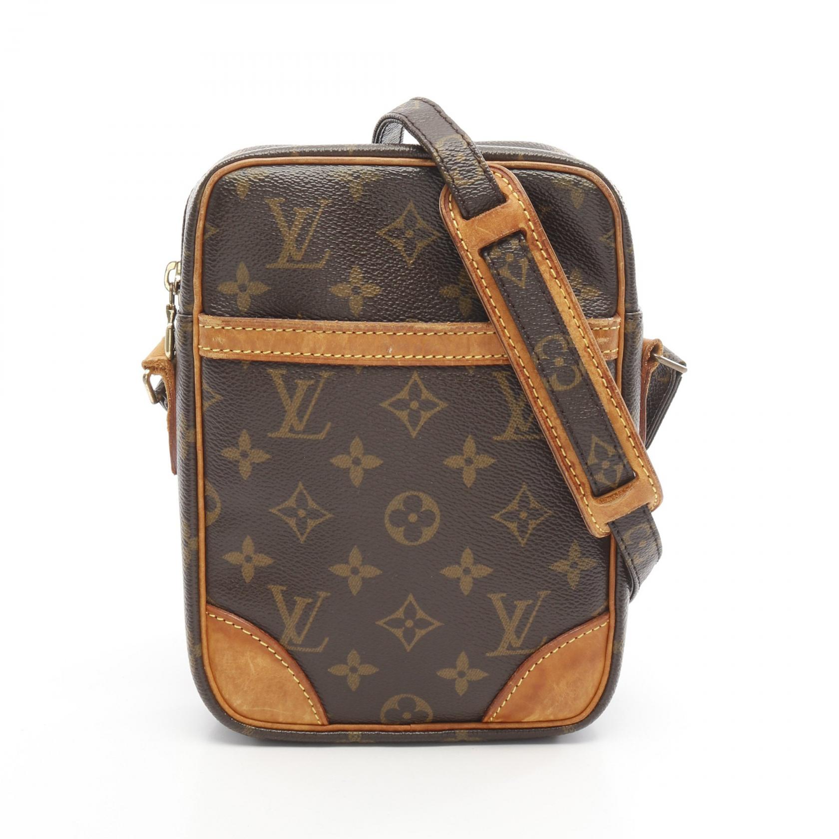 ≪5%OFFクーポン＆まとめ買い10% ～7/26 9:59〆≫ルイ・ヴィトン LOUIS VUITTON ダヌーブ ショルダーバッグ バッグ PVCコーティングキャンバス レザー モノグラム レディース ブラウン系 M45266 【中古】｜BRANDOFF TOKYO