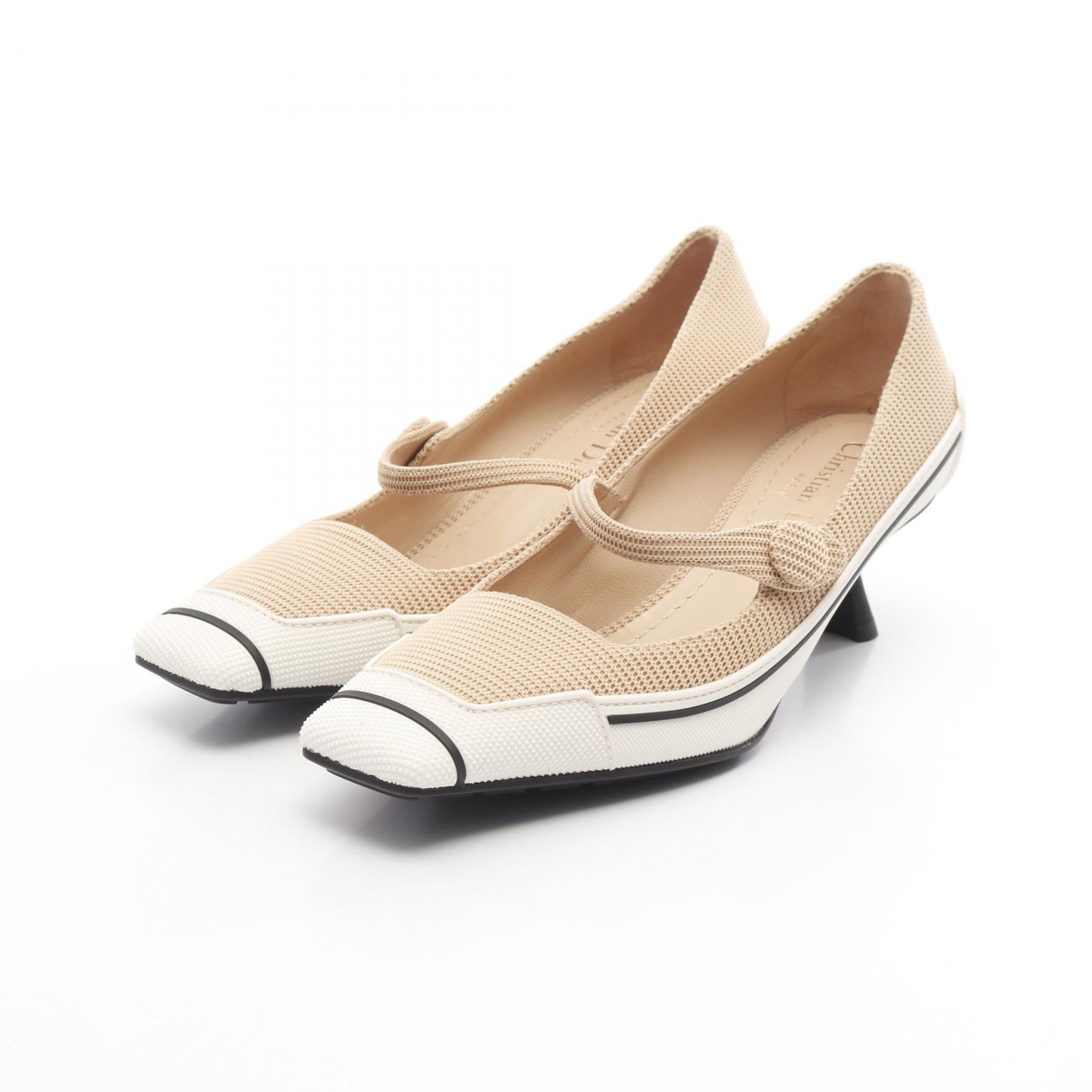 【ポイント5倍｜4/18 0:00～4/20 23:59】ディオール Dior D-MOTION テクニカル パンプス 靴 ファブリック レディース ベージュ系 / ホワイト系 【中古】