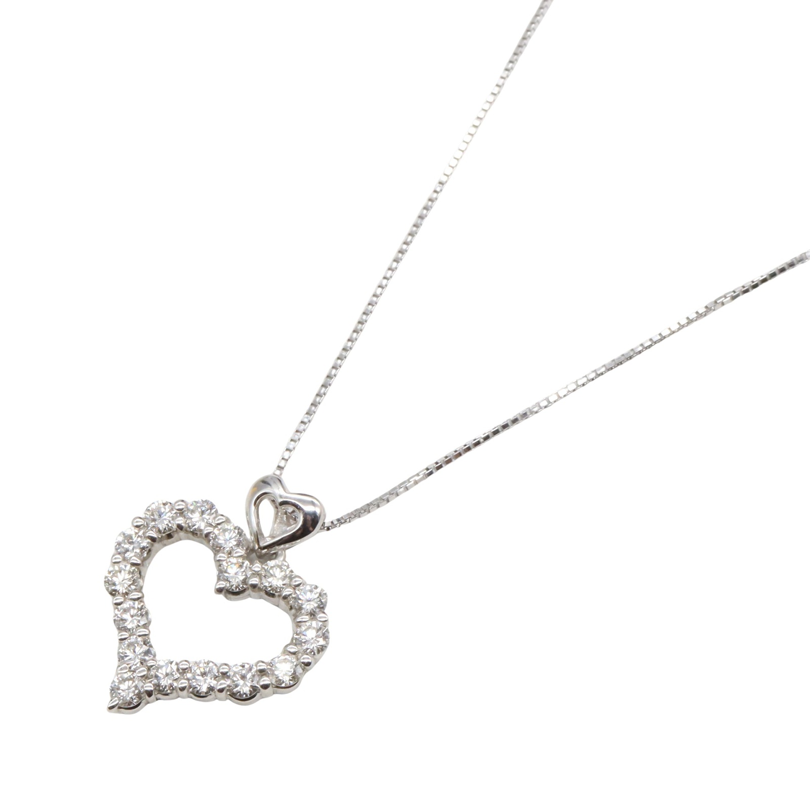 【1万円OFFクーポン対象】ジュエリー JEWELRY ダイヤモンド ネックレス ネックレス ジュエリー K18WG（ホワイトゴールド） ダイヤモンド レディース クリア系 ﾀﾞｲﾔ 4.2g 【中古】