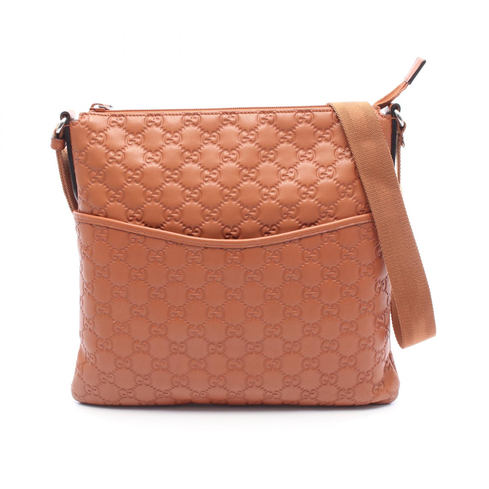 グッチ GUCCI グッチシマ ショルダーバッグ バッグ レザー レディース ブラウン系 374414 【中古】