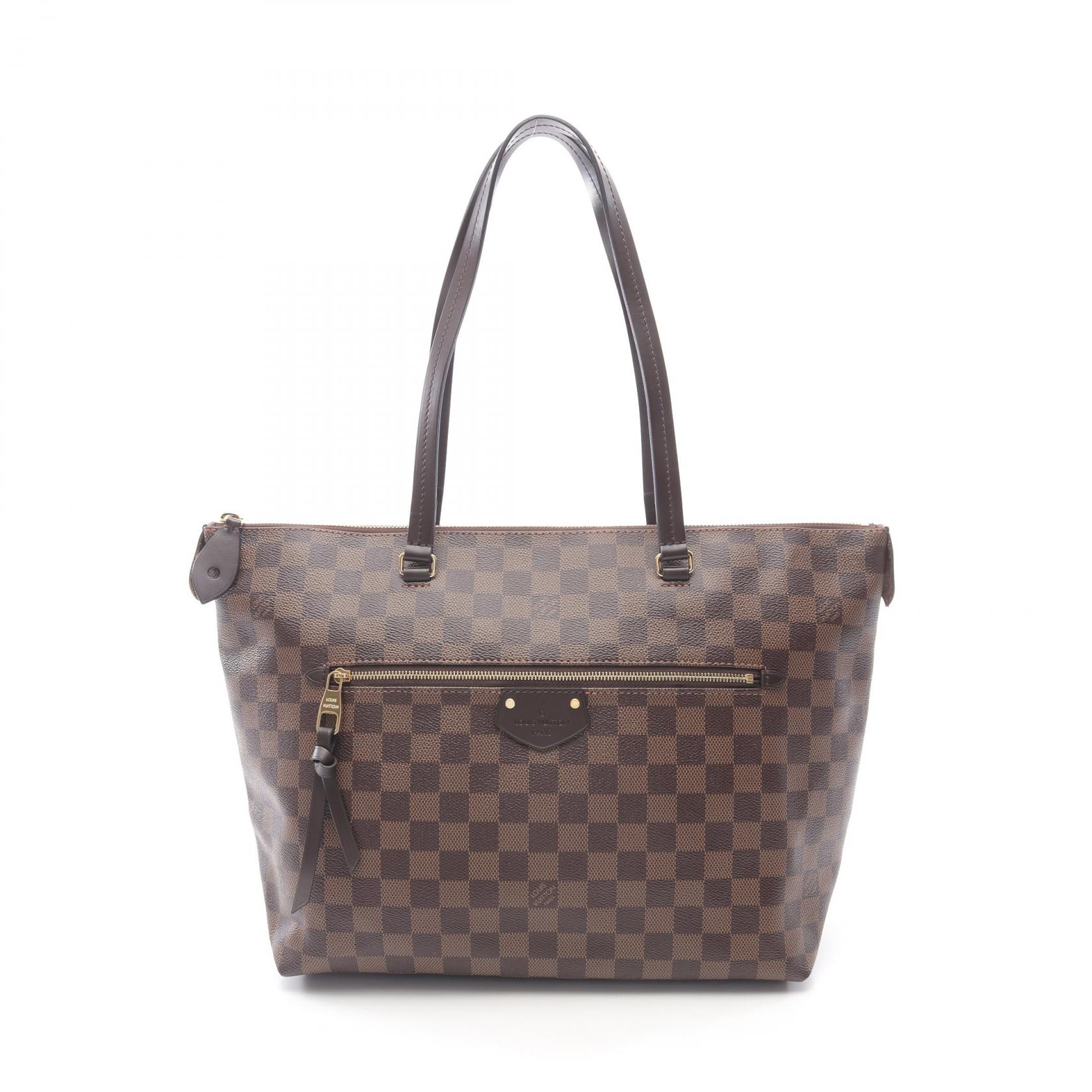 ルイ・ヴィトン LOUIS VUITTON イエナMM?ダミエエベヌ トートバッグ バッグ PVCコーティングキャンバス レザー レディース ブラウン系 N41013 【中古】
