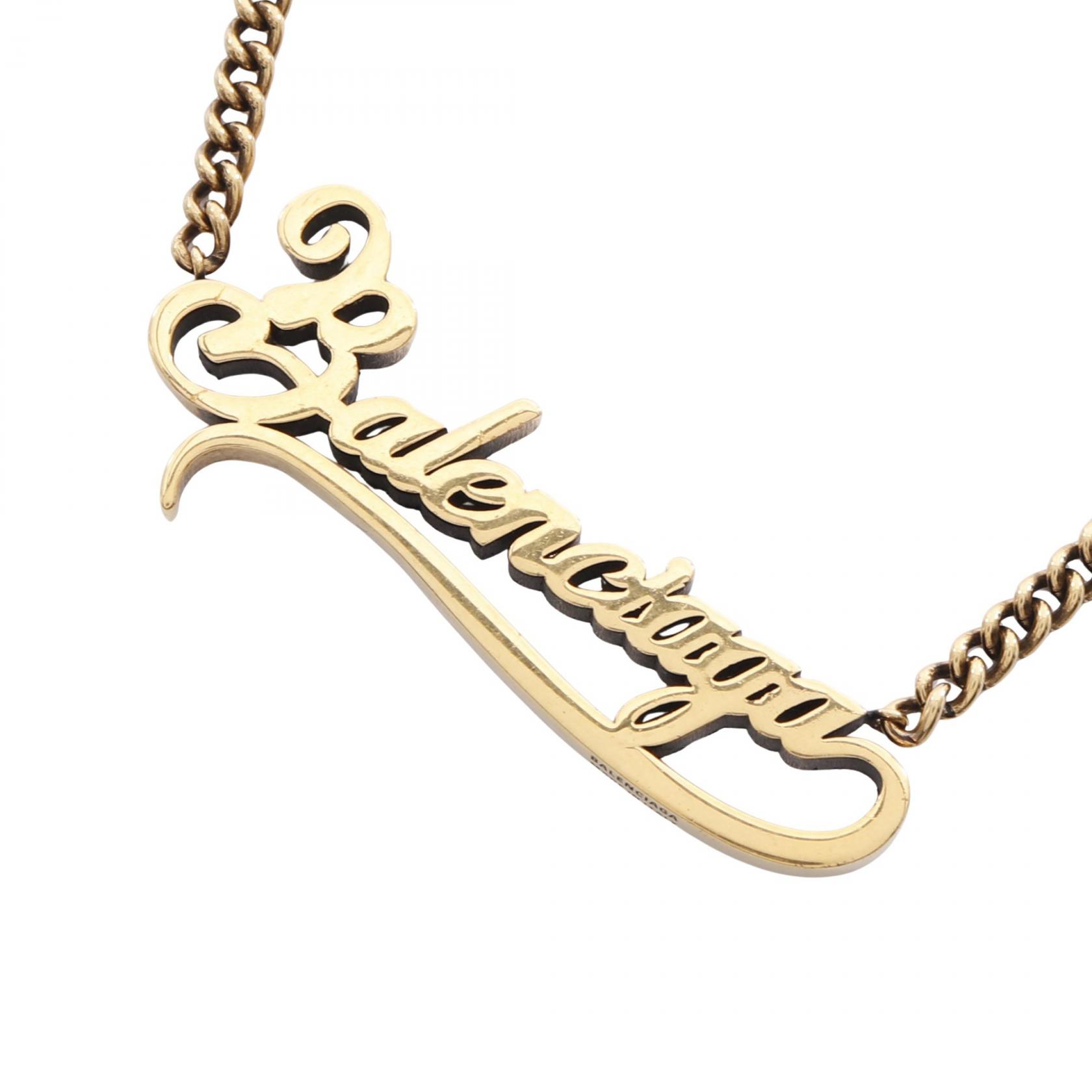 美品 バレンシアガ チェーンデザイン メタルネックレス BALENCIAGA - 美品 バレンシアガ ロゴ ネックレス メンズ 銀