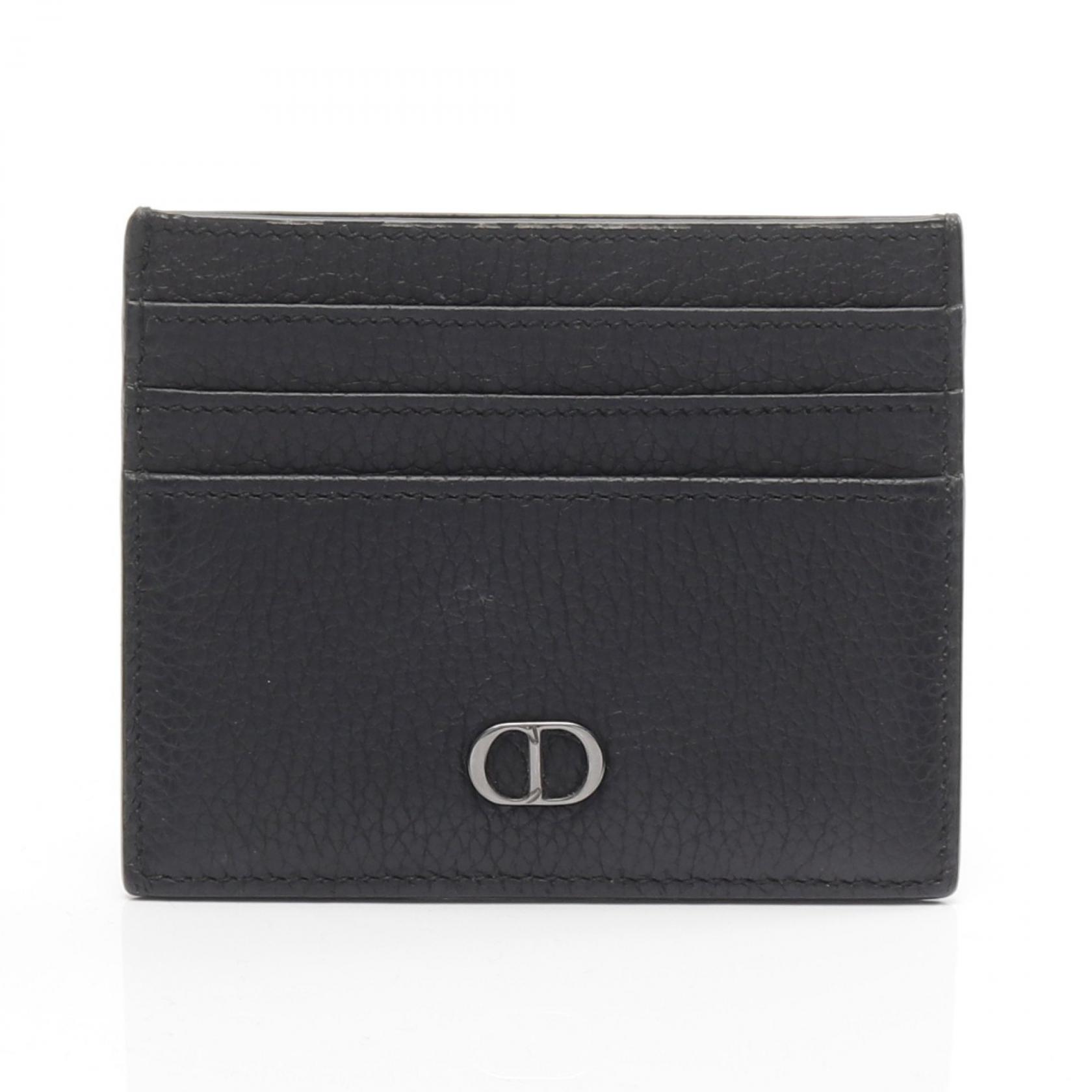 【ポイント5倍｜4/18 0:00～4/20 23:59】ディオール Dior CD Icon カードホルダー カードケース アクセサリー レザー メンズ ブラック系 【中古】