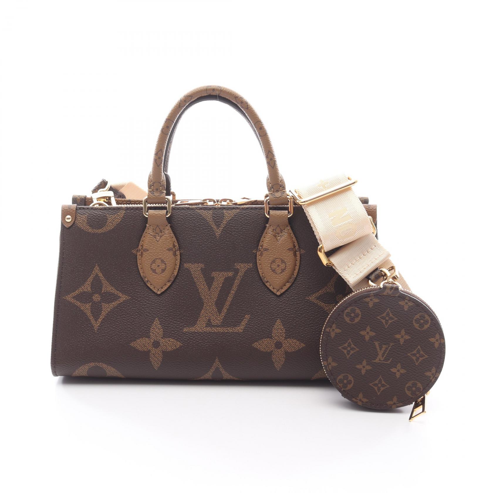 ≪5%OFFクーポン対象&まとめ買い10%OFF≫ルイ・ヴィトン LOUIS VUITTON オンザゴー EW ハンドバッグ バッグ PVCコーティングキャンバス モノグラム・リバース レディース ブラウン系 M46653 【中古】