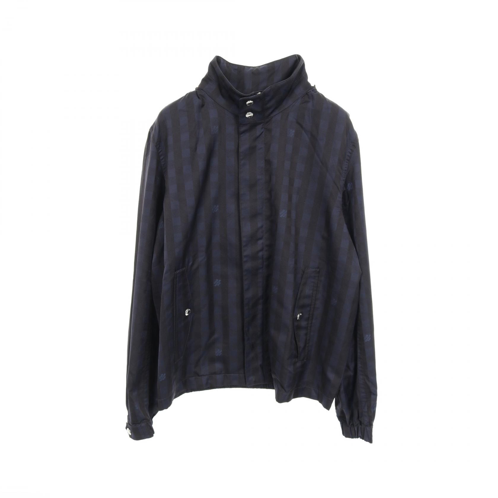 ≪5％OFFクーポン対象＆まとめ買い10%OFF≫ルイ・ヴィトン LOUIS VUITTON ダミエ ナイロンジャケット 衣料品 アウター ナイロン メンズ ネイビー系 【中古】