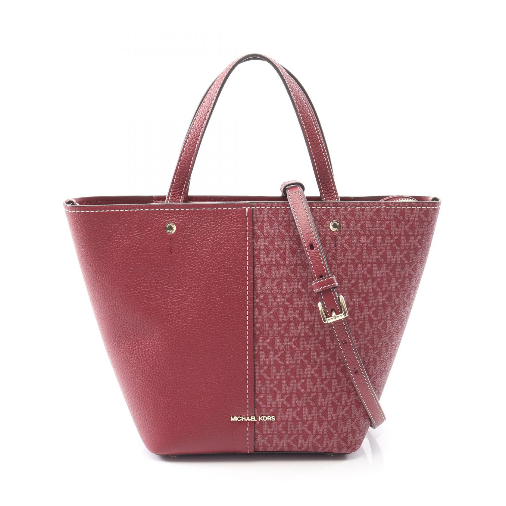 マイケルコース Michael Kors FLORA フローラ ラージ トートバッグ バッグ レザー PVCコーティングキャンバス レディース ボルドー系 30T5GFFT2B691 【新品】