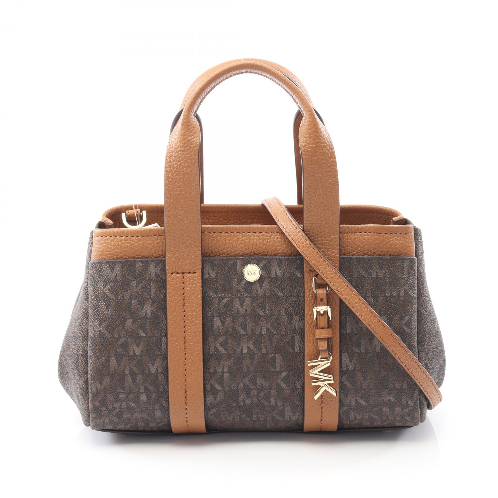 【ポイント5倍|4/18 0:00~4/20 23:59】マイケルコース Michael Kors ROMEE XS ハンドバッグ バッグ PVCコーティングキャンバス レザー レディース ブラウン系 32T5G1ZC1B252 【新品】