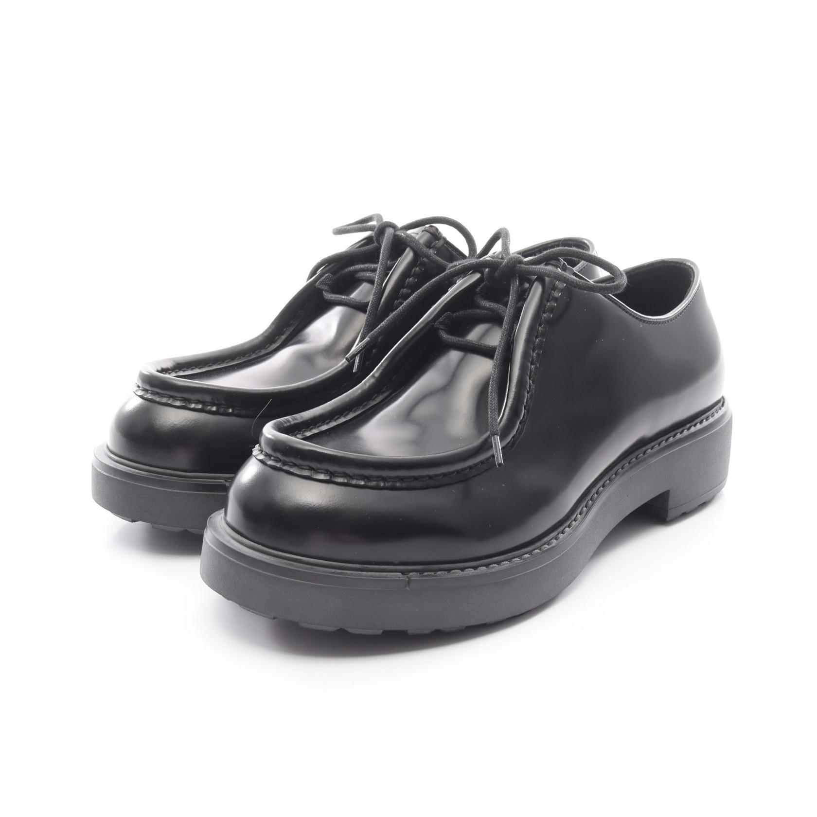 【5千円OFFクーポン対象】プラダ PRADA ダイアパソン カジュアルシューズ 靴 レザー メンズ ブラック系 【中古】