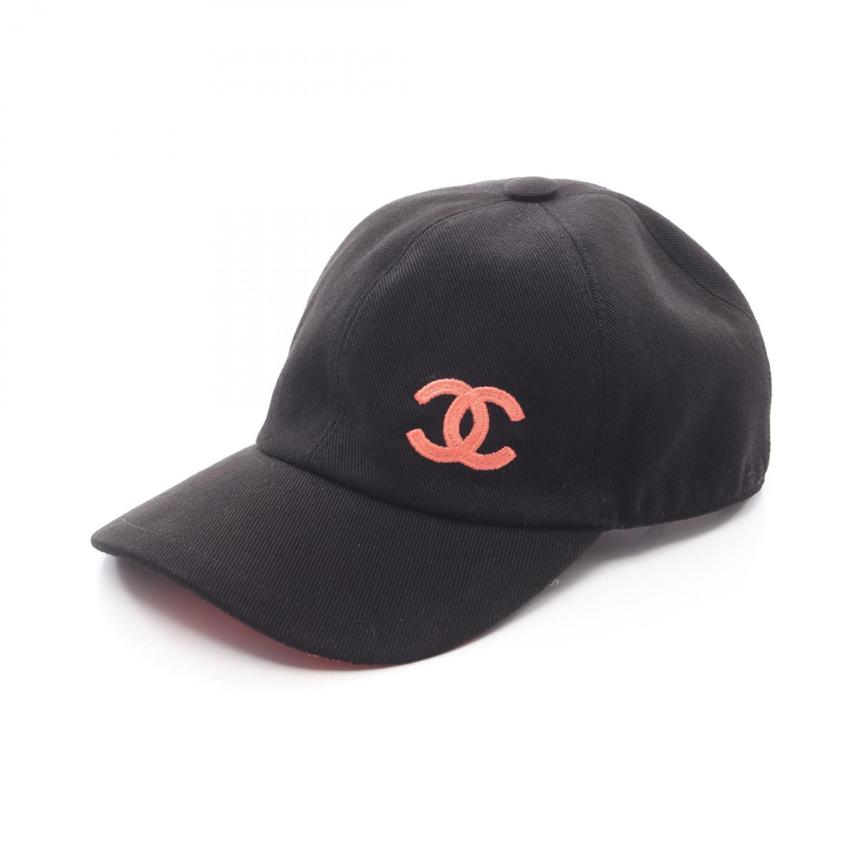 ≪5％OFFクーポン対象＆まとめ買い10%OFF≫シャネル CHANEL ココマーク キャップ 帽子 コットン レディース ブラック系 / レッド系 【中古】