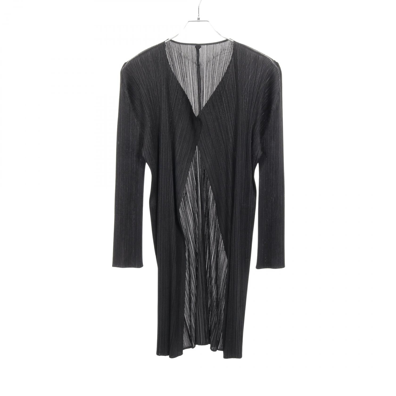 ≪5％OFFクーポン対象＆まとめ買い10%OFF≫プリーツプリーズ PLEATS PLEASE プリーツ カーディガン 衣料品 トップス ポリエステル レディース ブラック系 PP55-JA103 【中古】