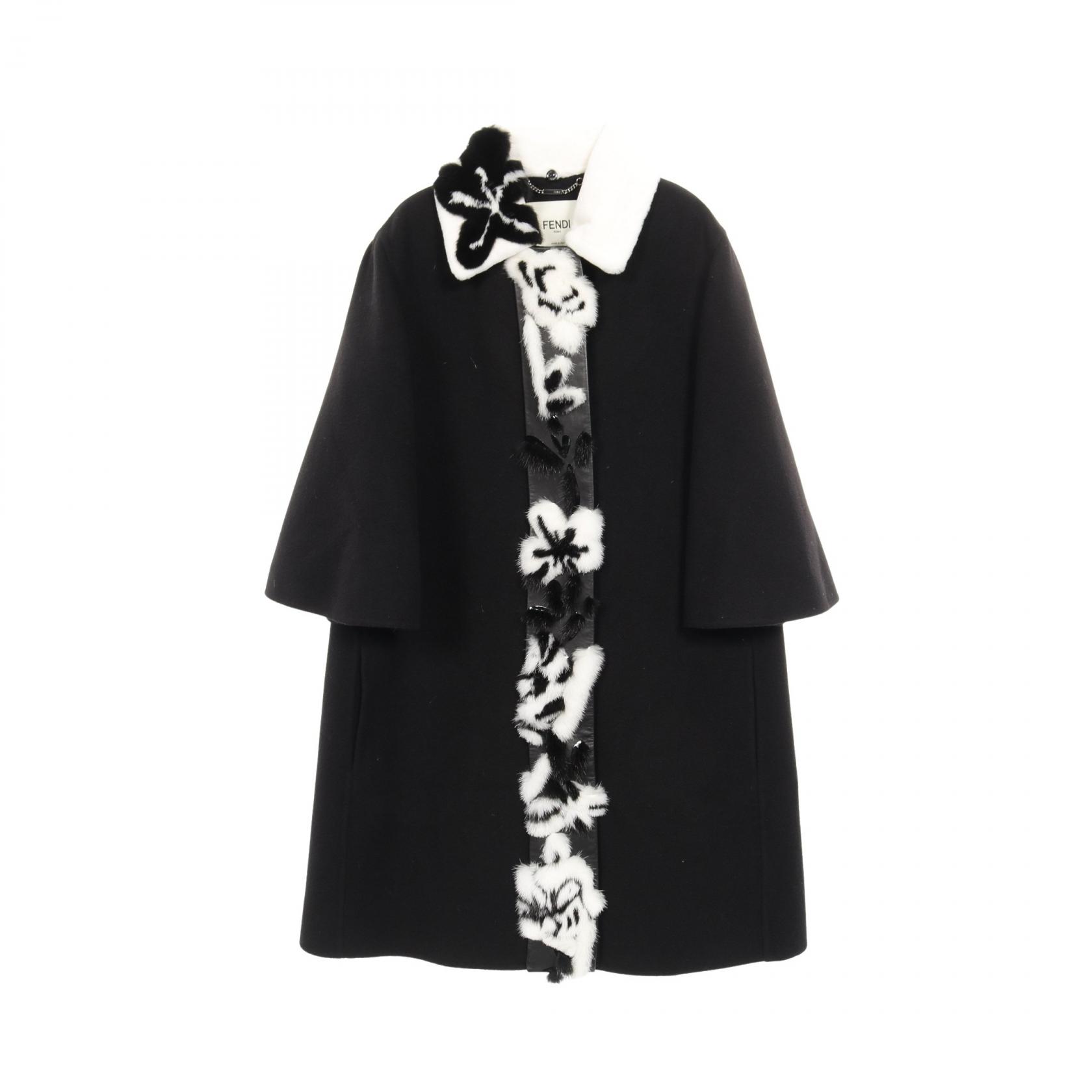 フェンディ FENDI 衣料品 アウター カシミヤ ミンク レディース ブラック系 / ホワイト系 【中古】|BRANDOFF TOKYO